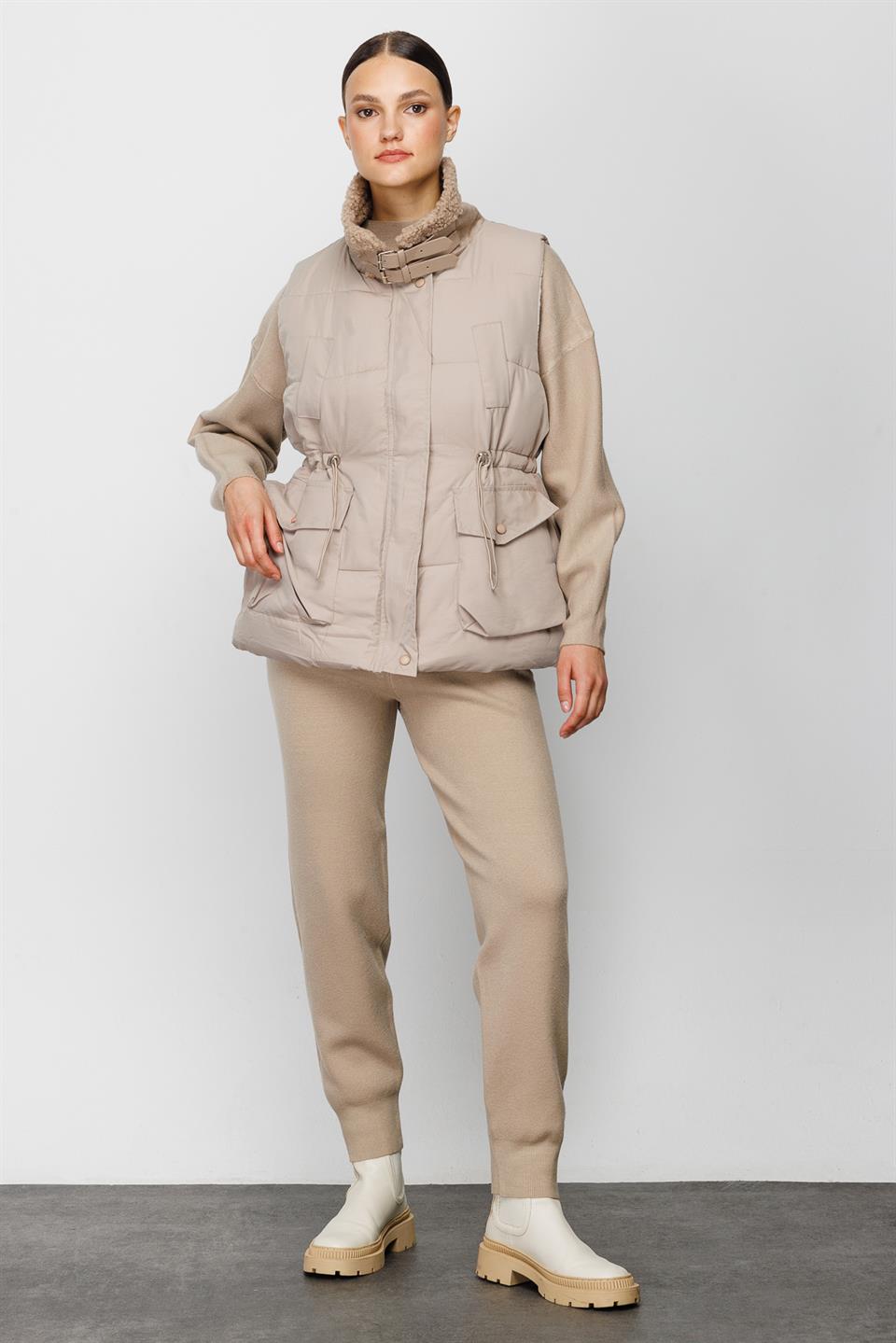 Triko Pantolon Yelek Takım  VİZON