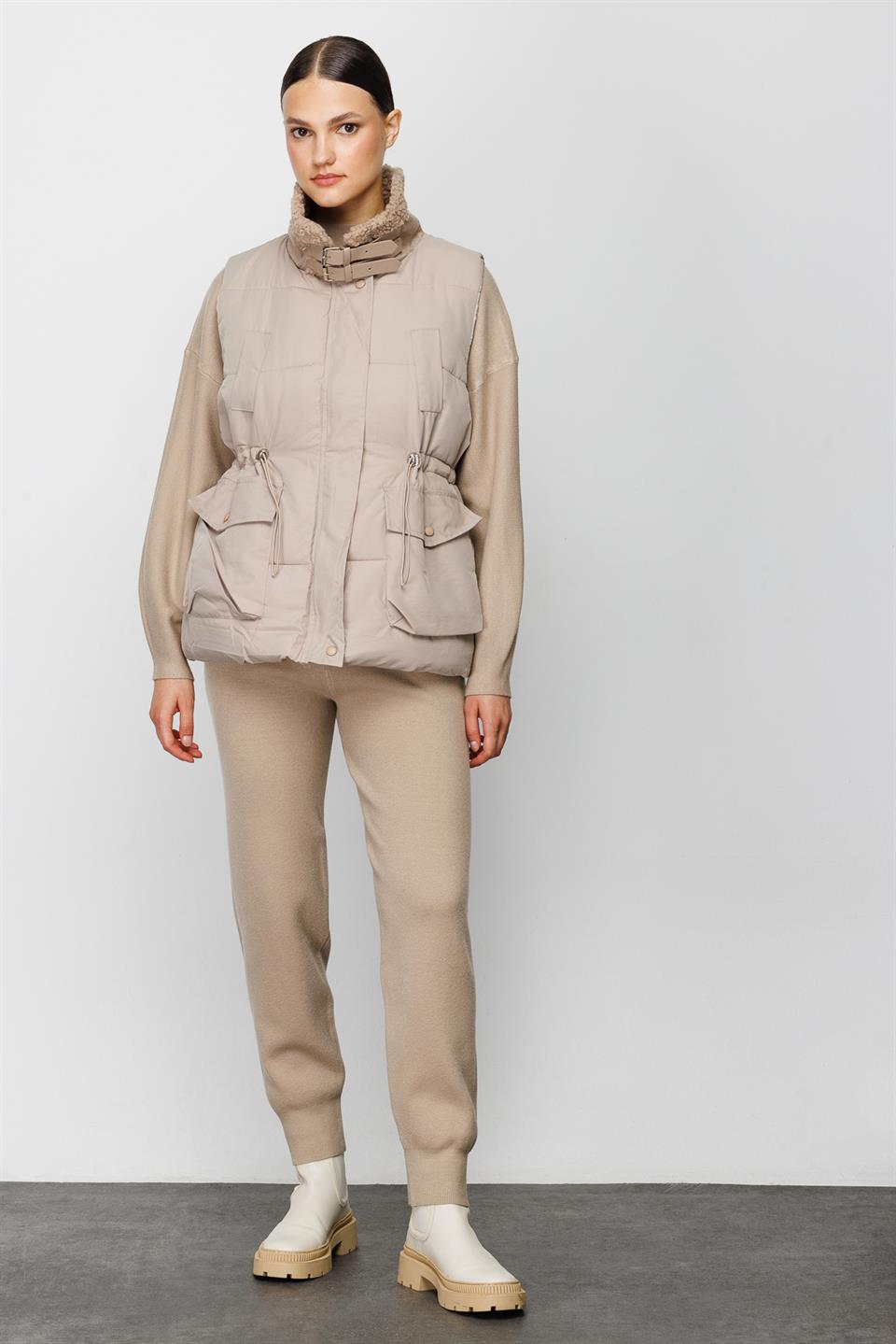 Triko Pantolon Yelek Takım  VİZON