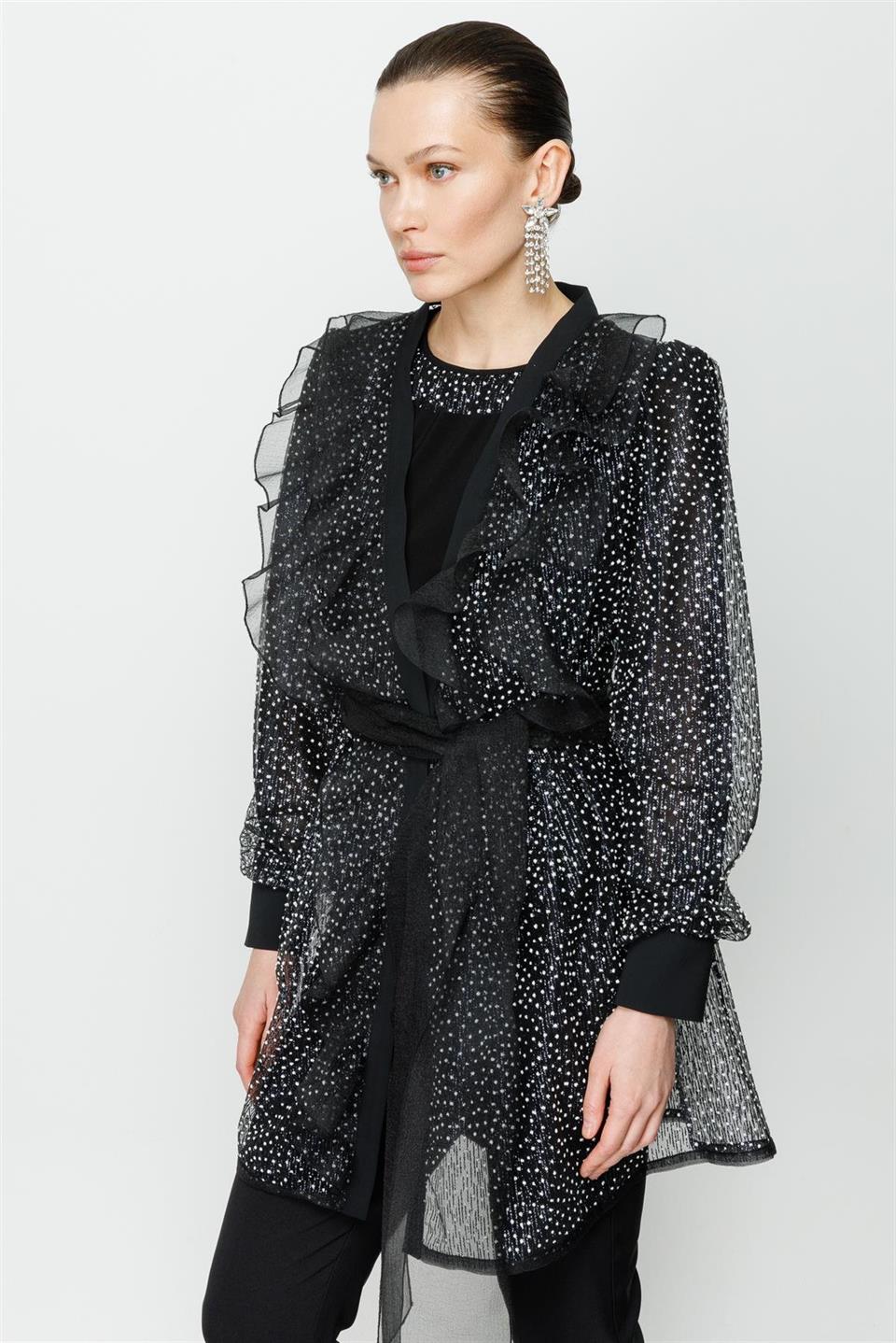 Volan Detay Tunik SİYAH