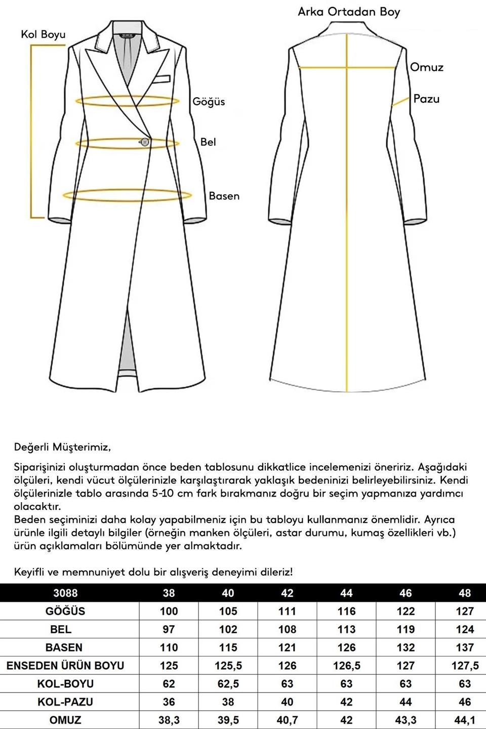 Yaka Kol Ucu Kürk Detaylı Kaşe Kaban CAMEL