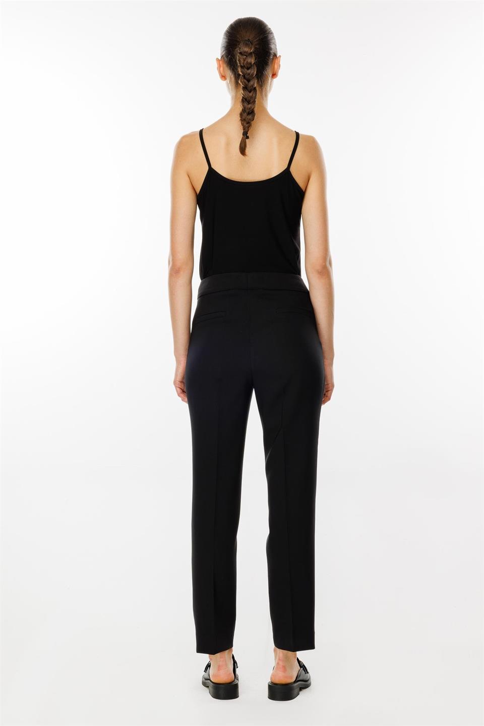 Yandan Cepli Boru Paça Pantolon SİYAH