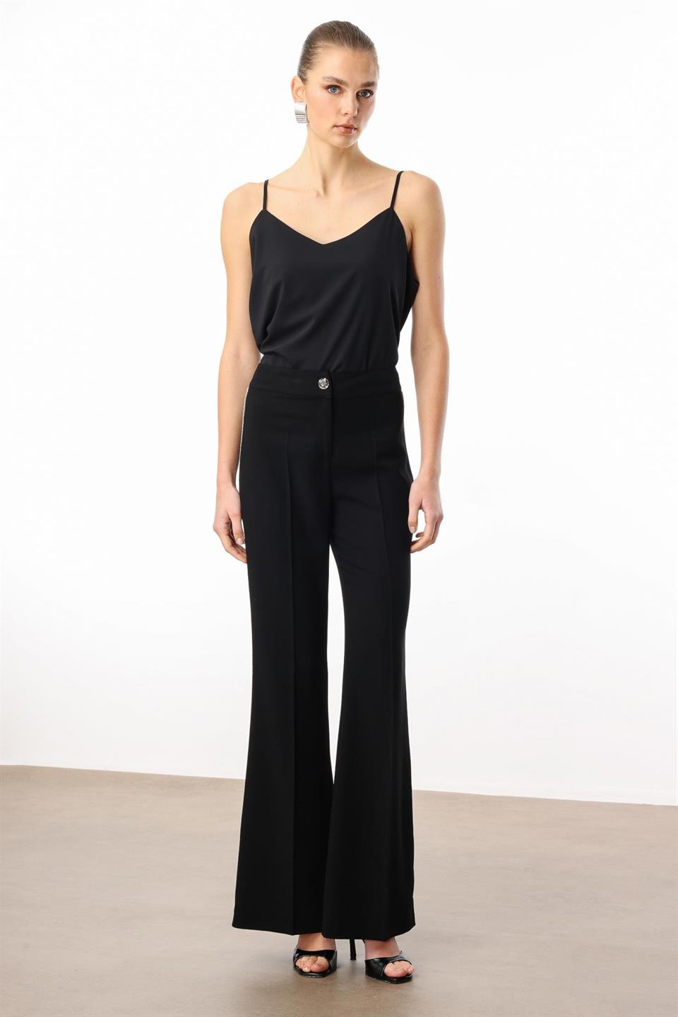 Side Stripe Swaroski Trousers BLACK