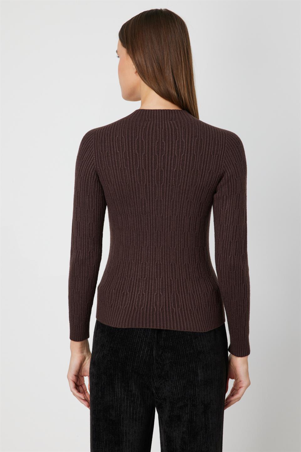 Yarım Balıkçı Dar Kazak KAHVE