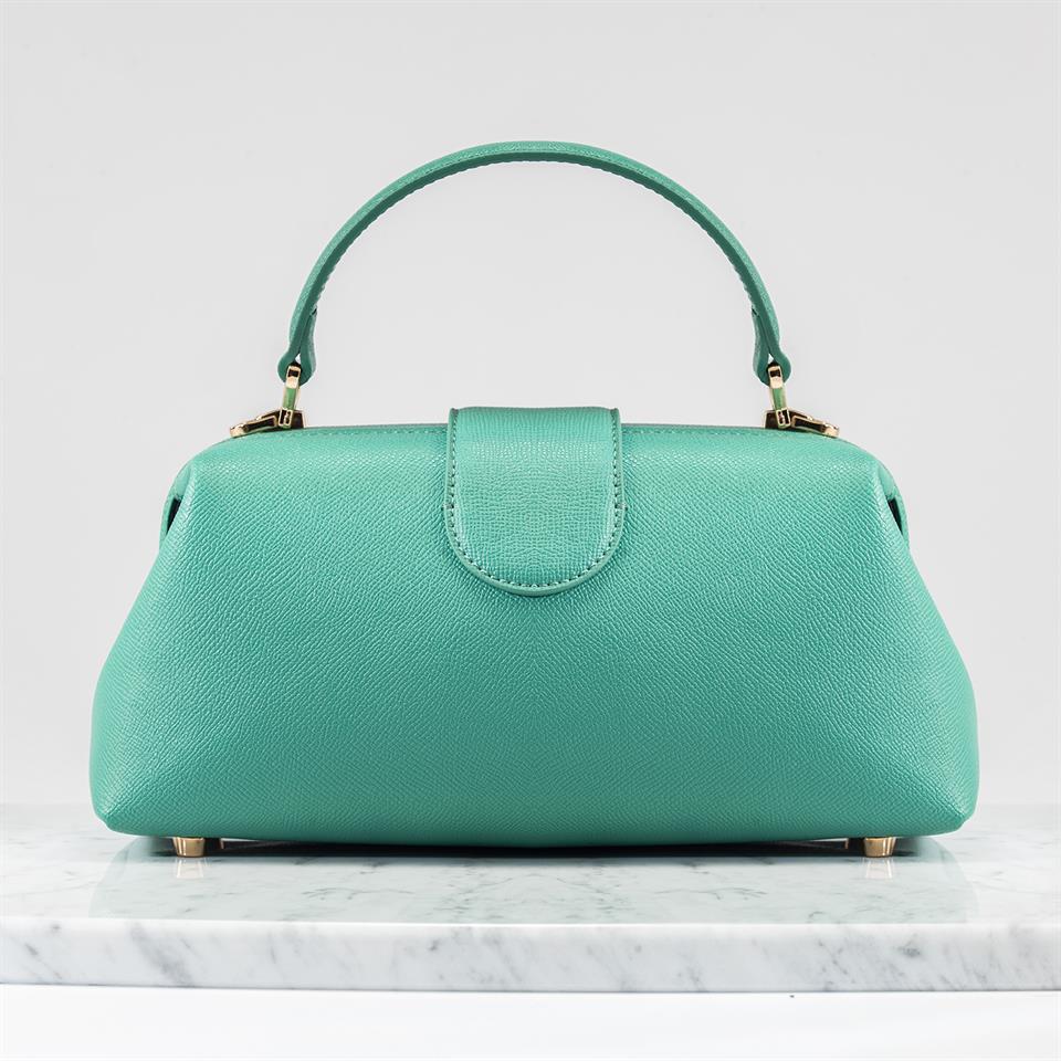 Green Genuine Leather Womens Bag