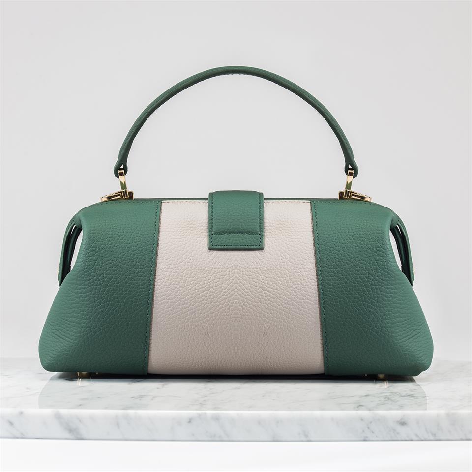Green Genuine Leather Womens Bag