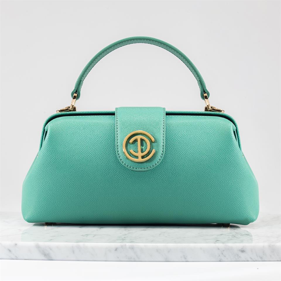 Green Genuine Leather Womens Bag