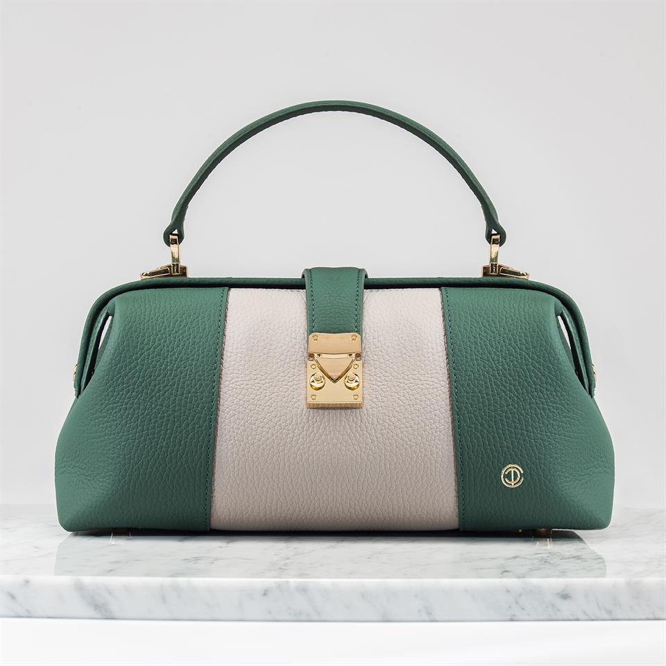 Green Genuine Leather Womens Bag