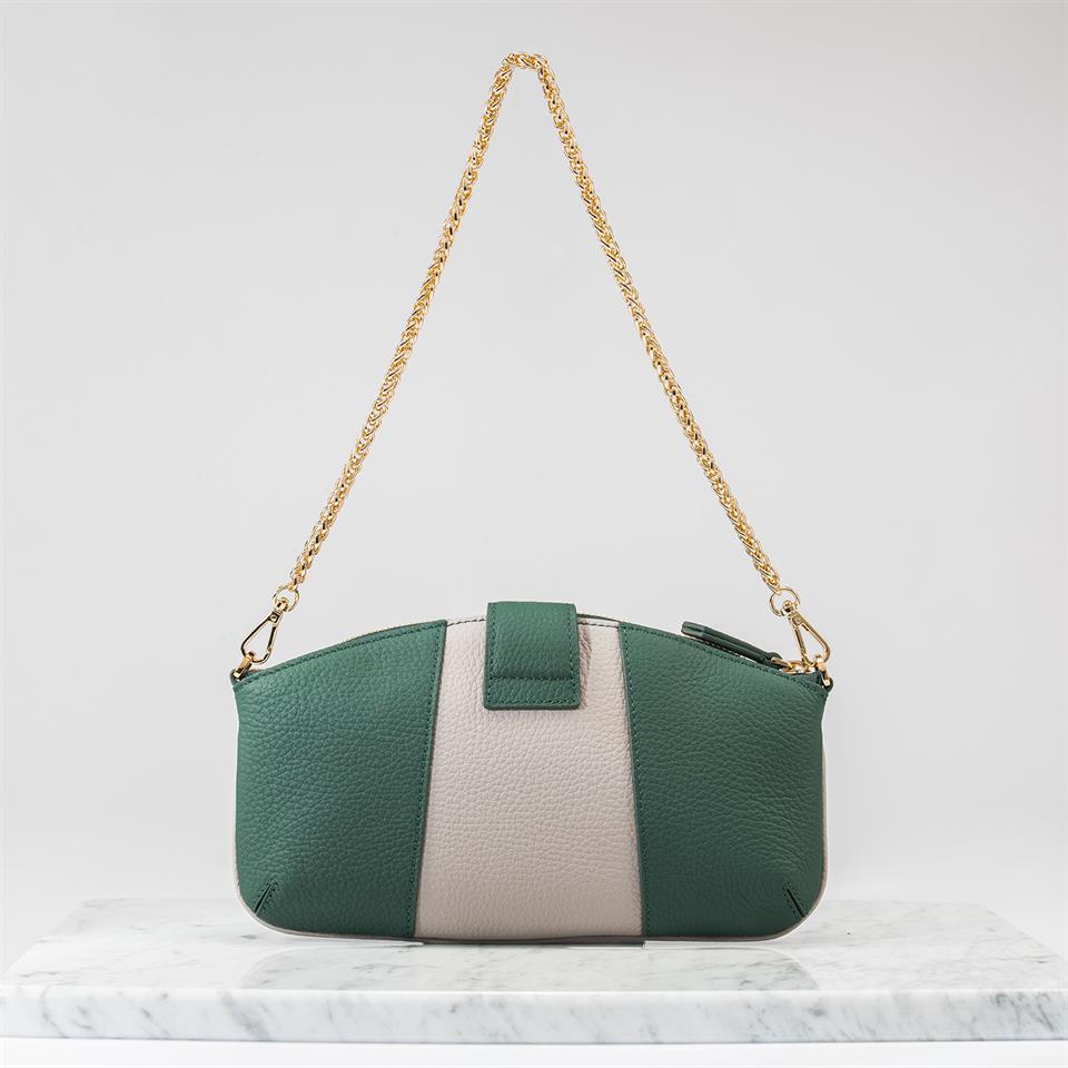 Green Genuine Leather Womens Handbag