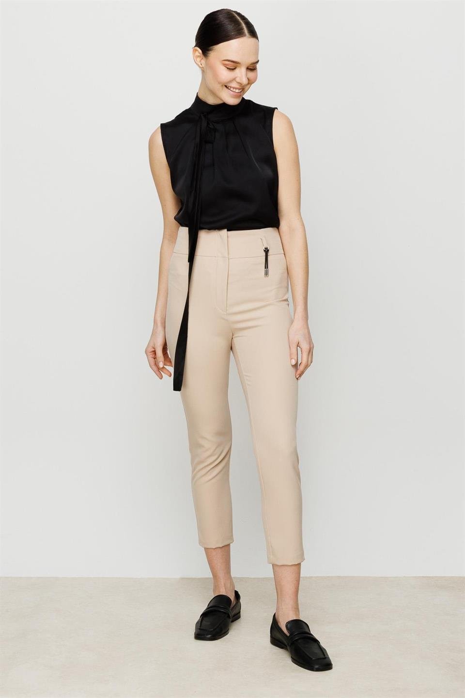 Yüksel Bel Pantolon BEJ