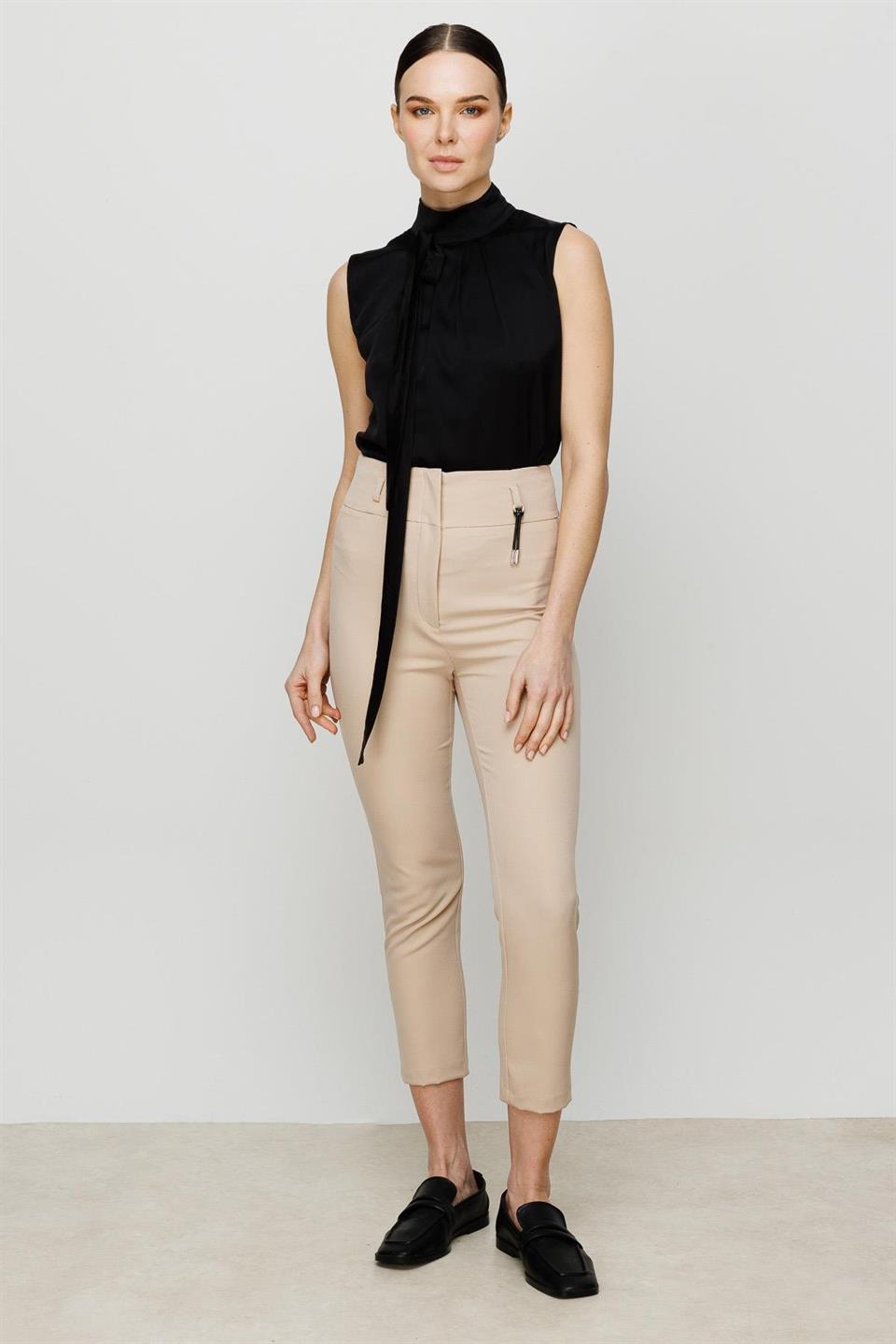 Yüksel Bel Pantolon BEJ
