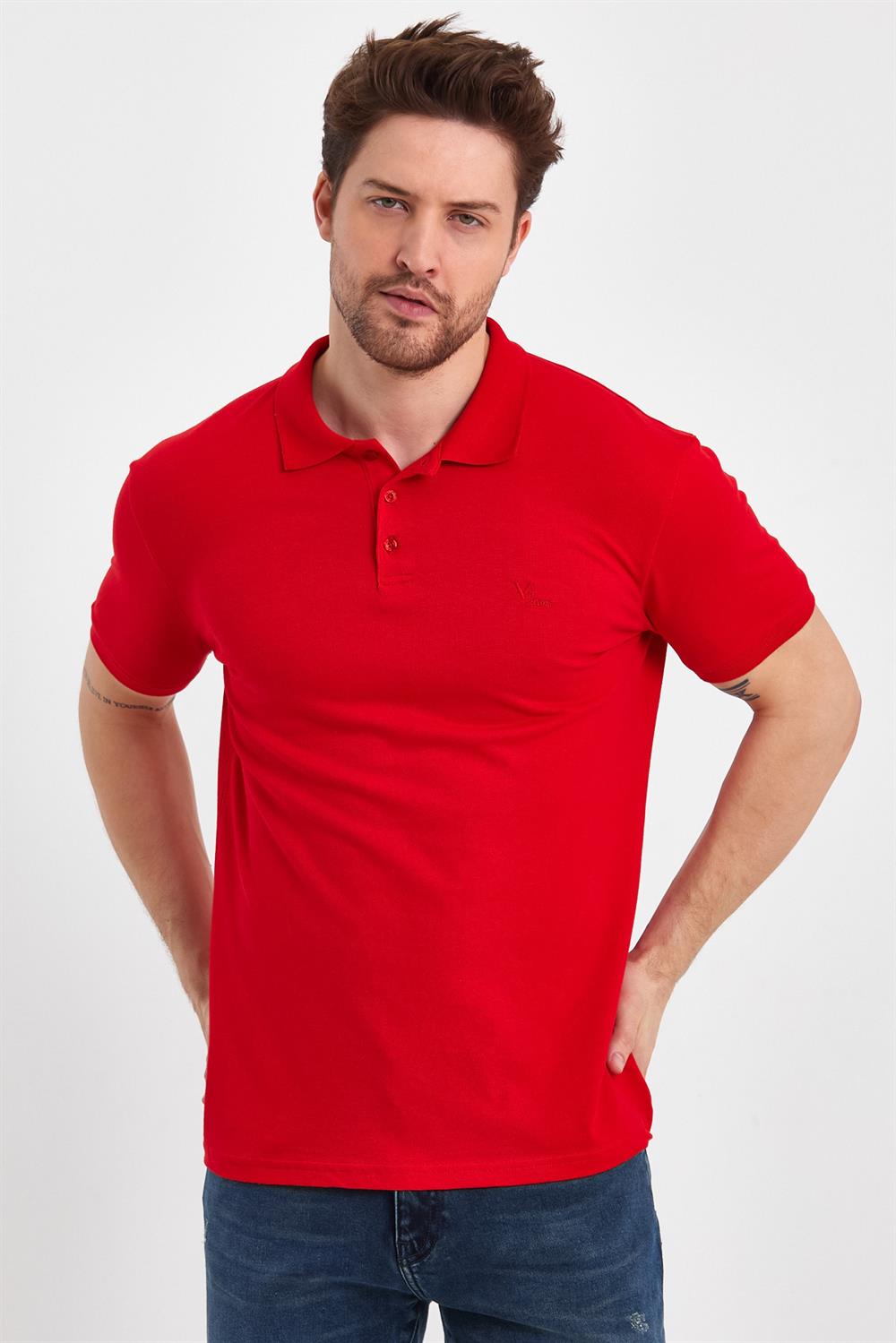 Martin Kırmızı Polo Yakalı Slim Fit Pike Tişört