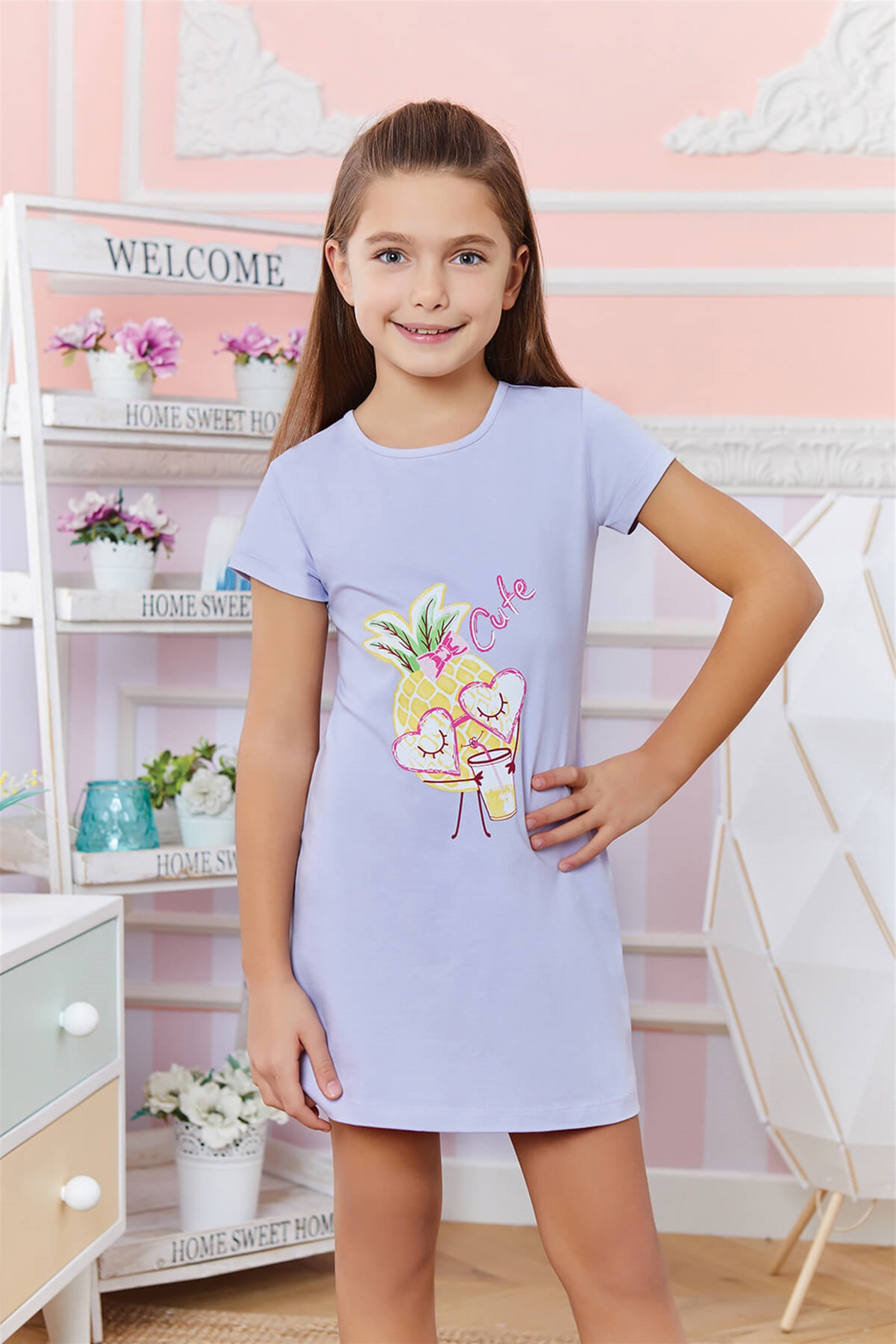 9280-216 Baykar Kız Çocuk Gecelık Mor
