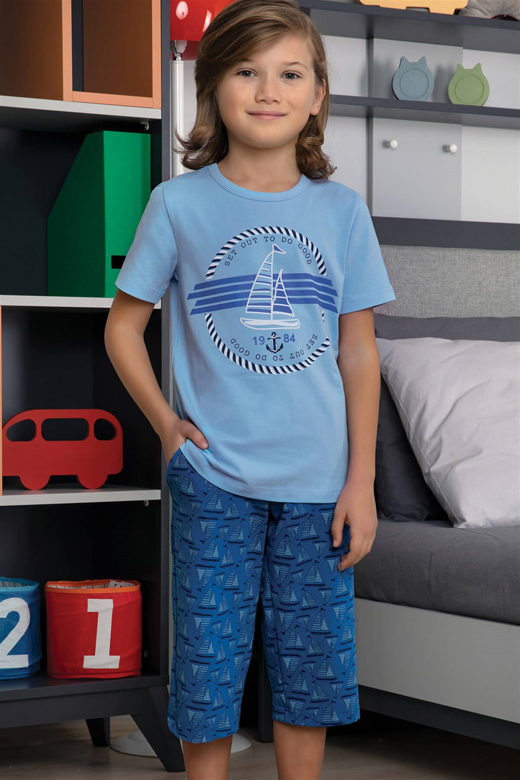 9767-107 Baykar Erkek Çocuk Kapri Takımı