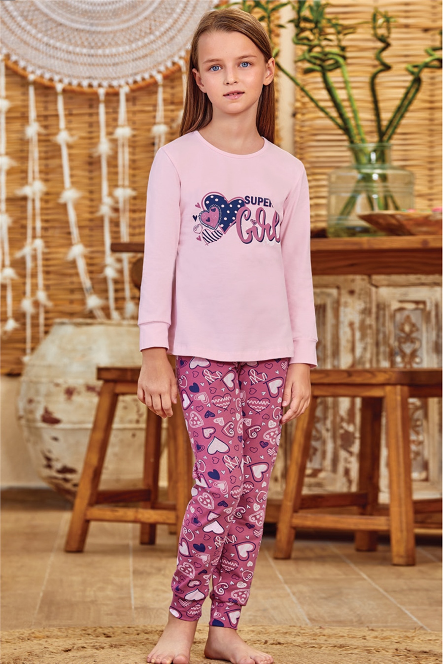9150 Baykar Kız Çocuk Pijama Takımı