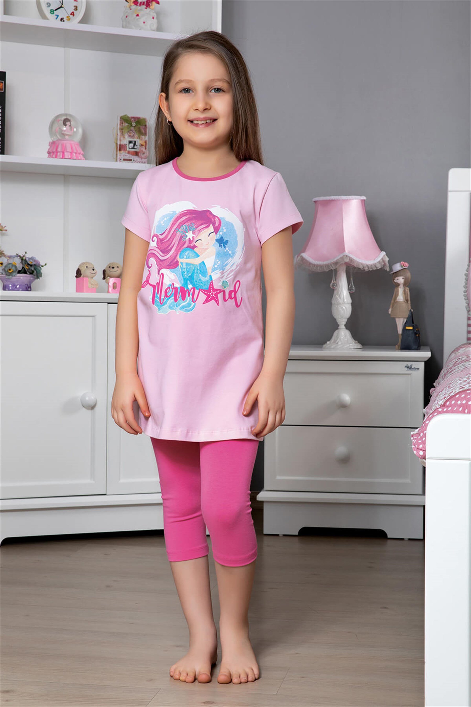 9111-233 Baykar Kız Çocuk Tunık Takım Pembe