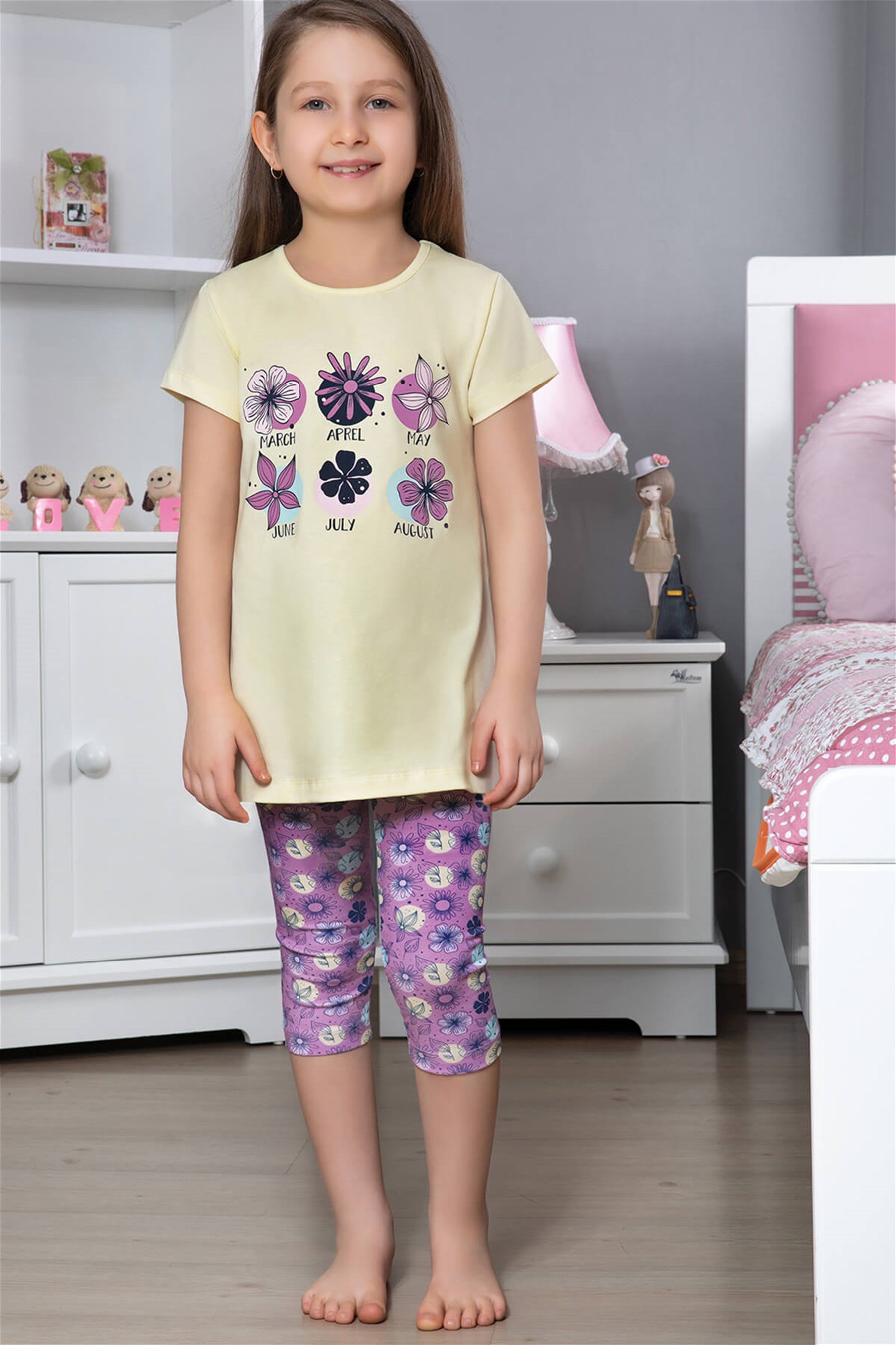 9116-277 Baykar Kız Çocuk Tunık Takım Somon