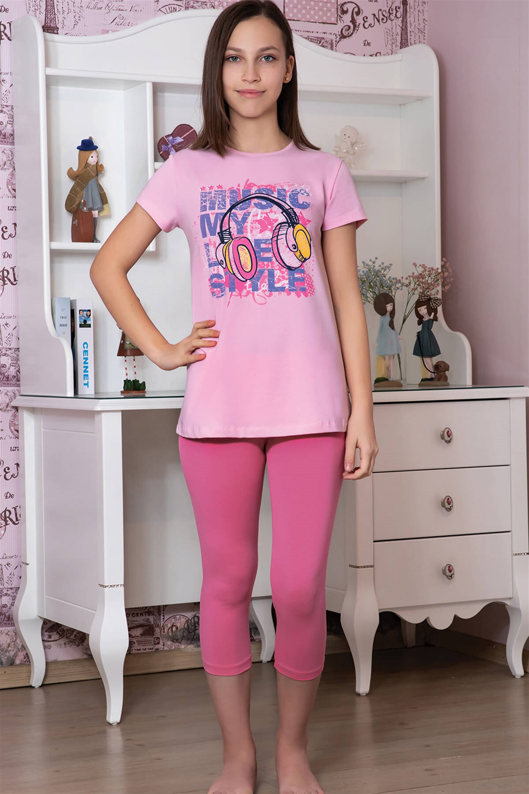 9120-233 Baykar Kız Çocuk Tunık Takımım Pembe