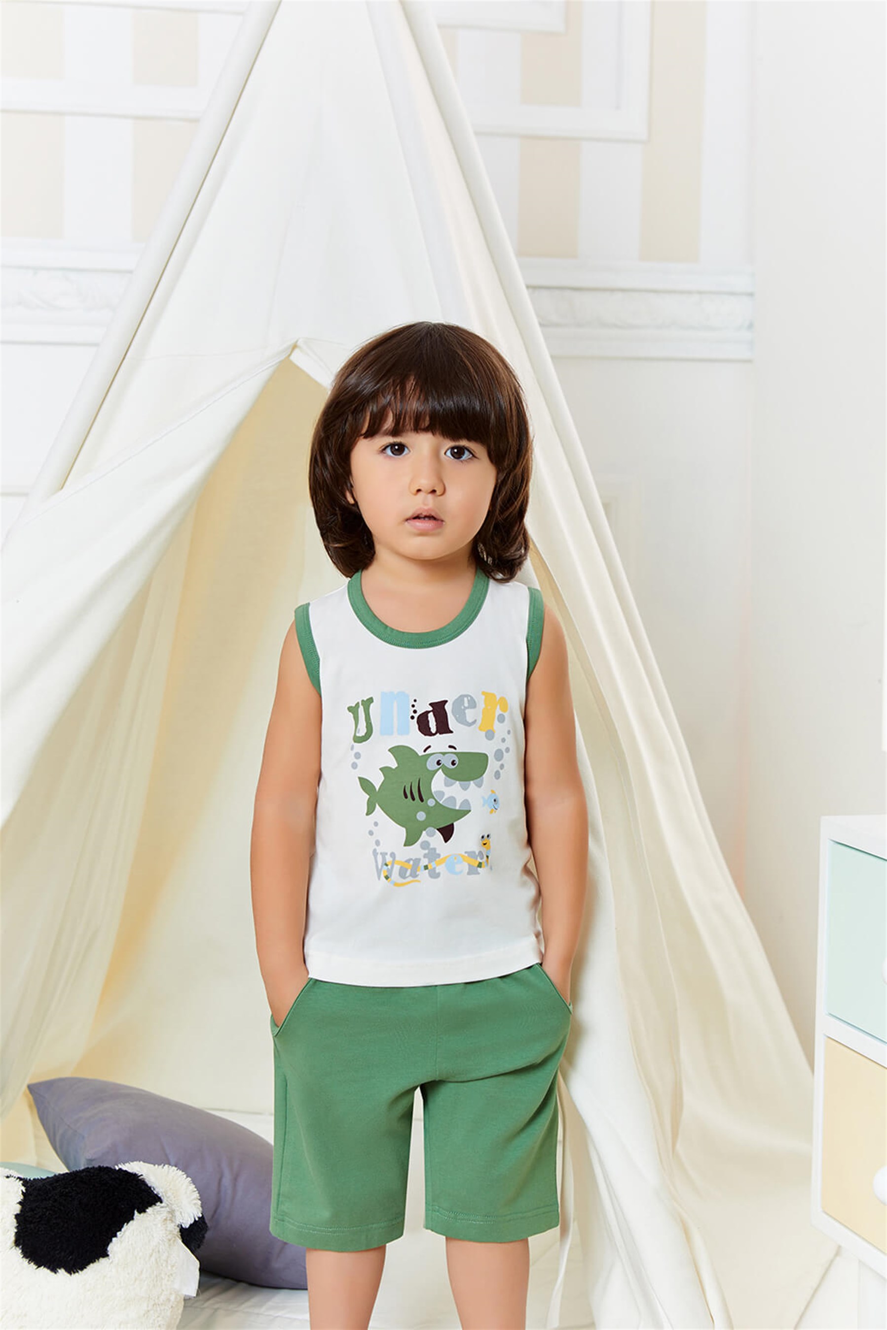 9727-108 Baykar Erkek Çocuk Kapr Pijama Takımı Yeşil