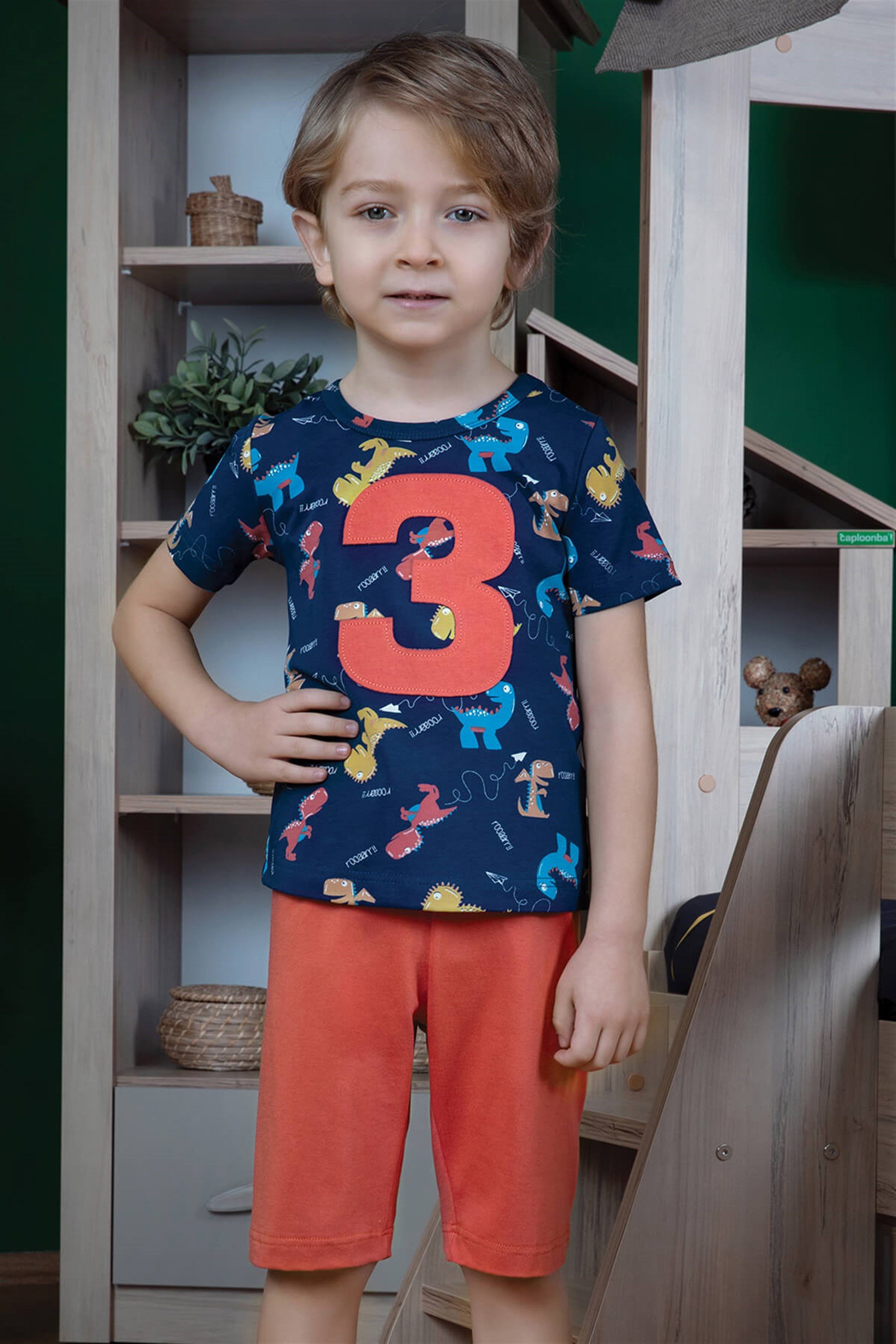 9759-241 Baykar Erkek Çocuk Kapri Takımı Renkli