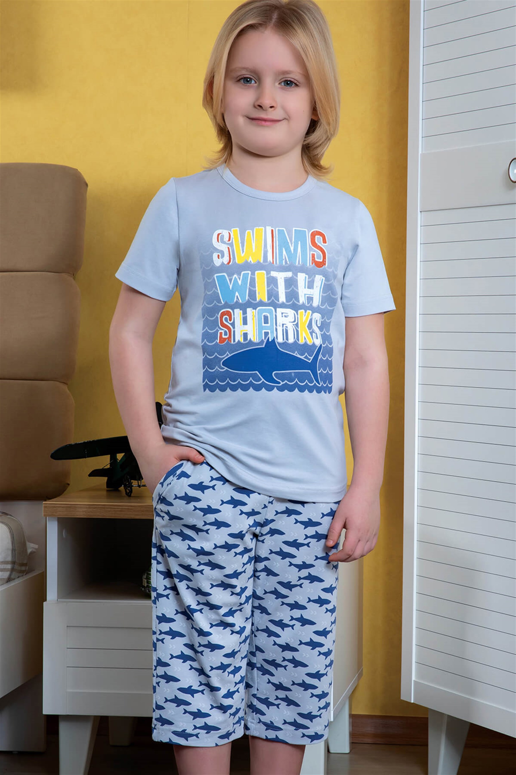 9769 Baykar Erkek Çocuk Kapri Takımı