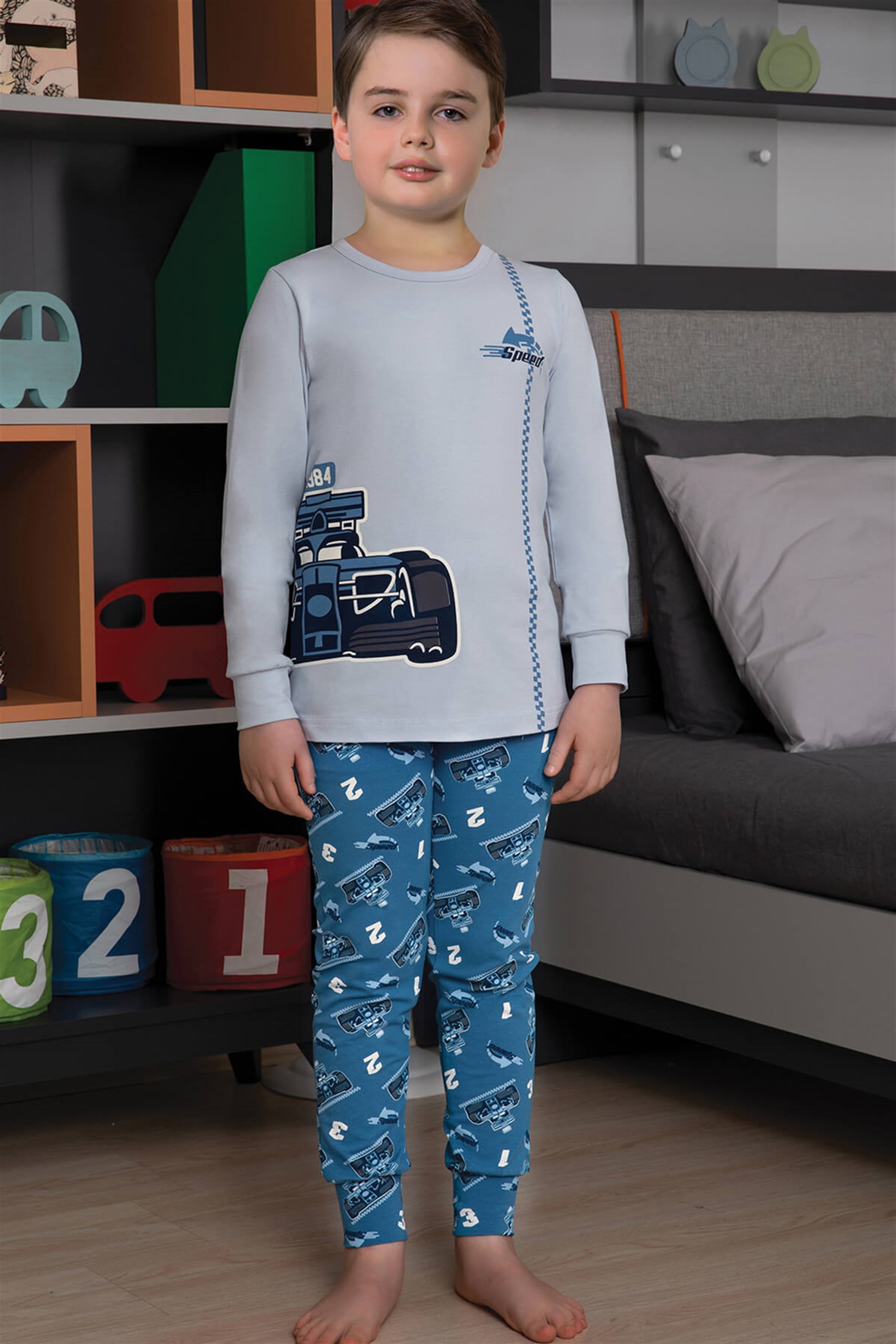 9775-105 Baykar Erkek Çocuk Pijama Takımı Gri