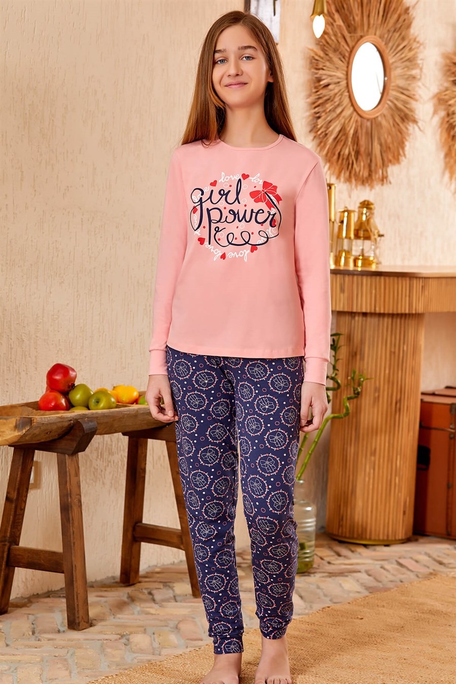 9126-515 Baykar Kız Çocuk Pijama Takımı Mor