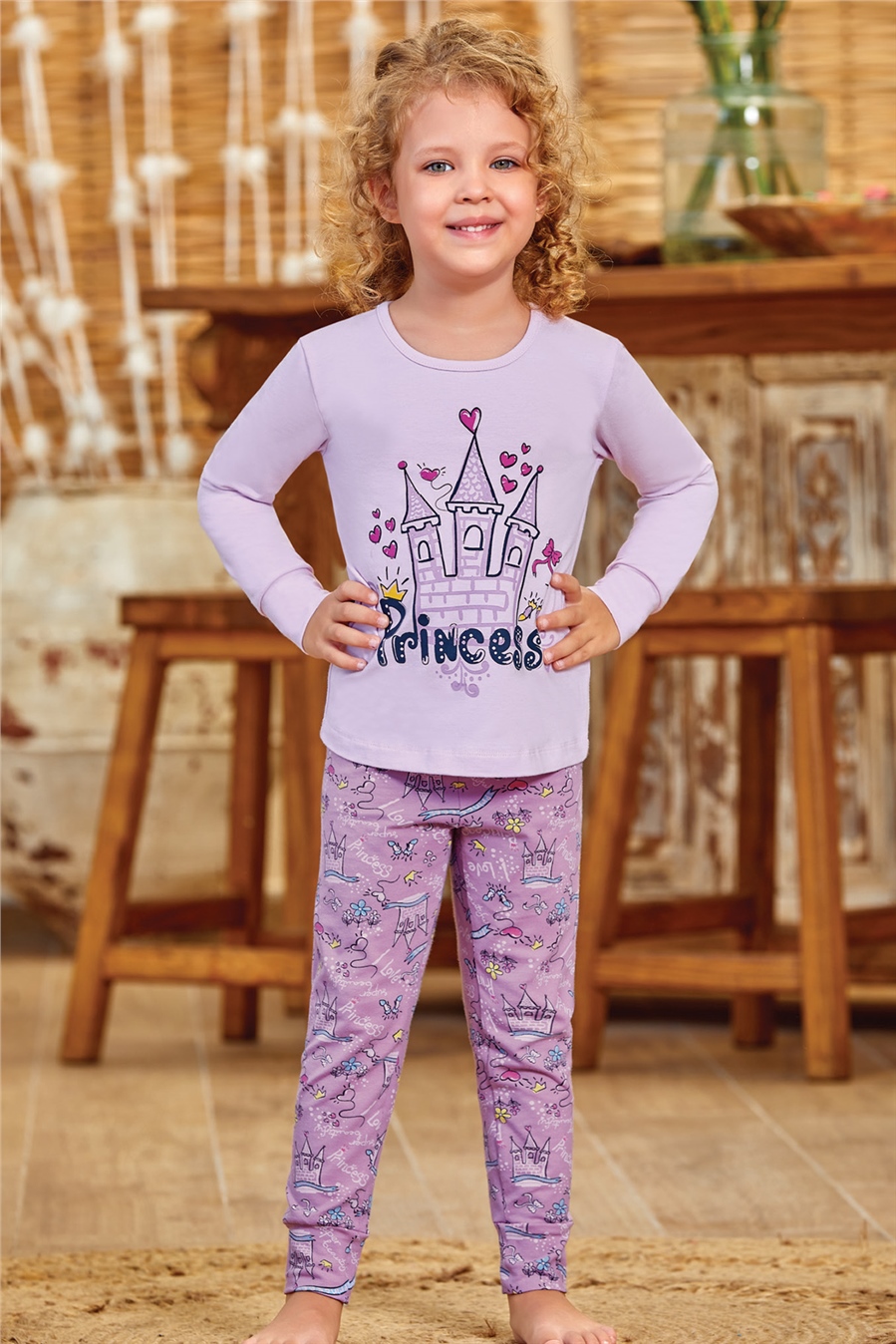 9128 Baykar Kız Çocuk Pijama Takımı