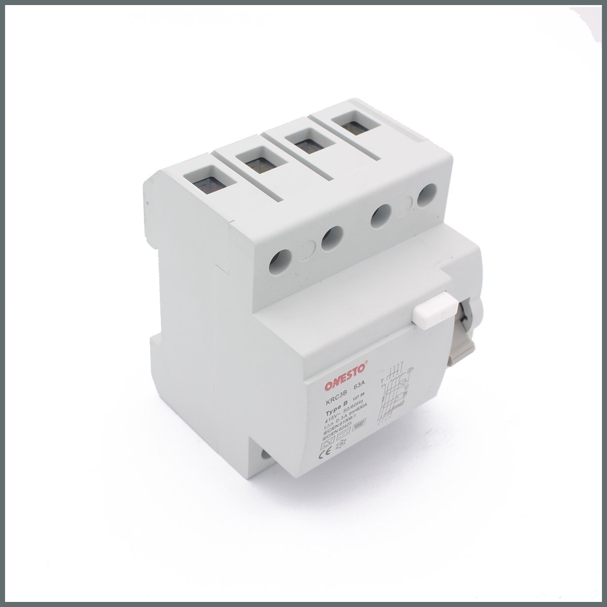 300mAOnesto 63A B Tipi RCCB (3P+N) 300mA Scc:6kA 