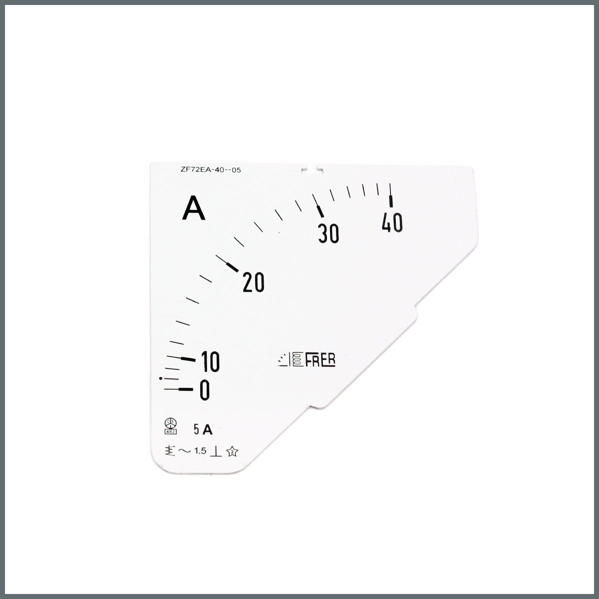 Ampermetre Ölçü Kartı (72x72 mm.) 40/5A