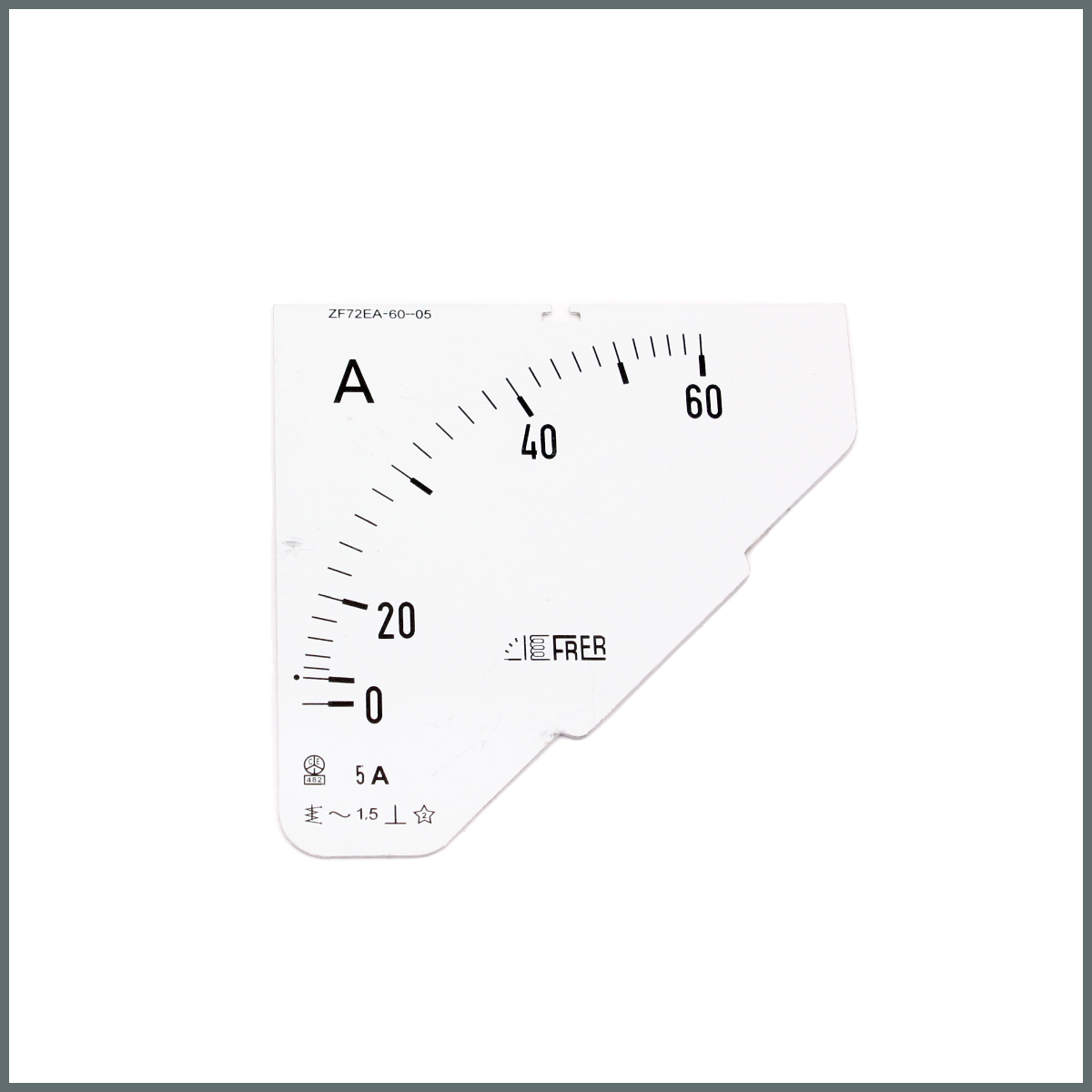 Ampermetre Ölçü Kartı (72x72 mm.) 60/5A