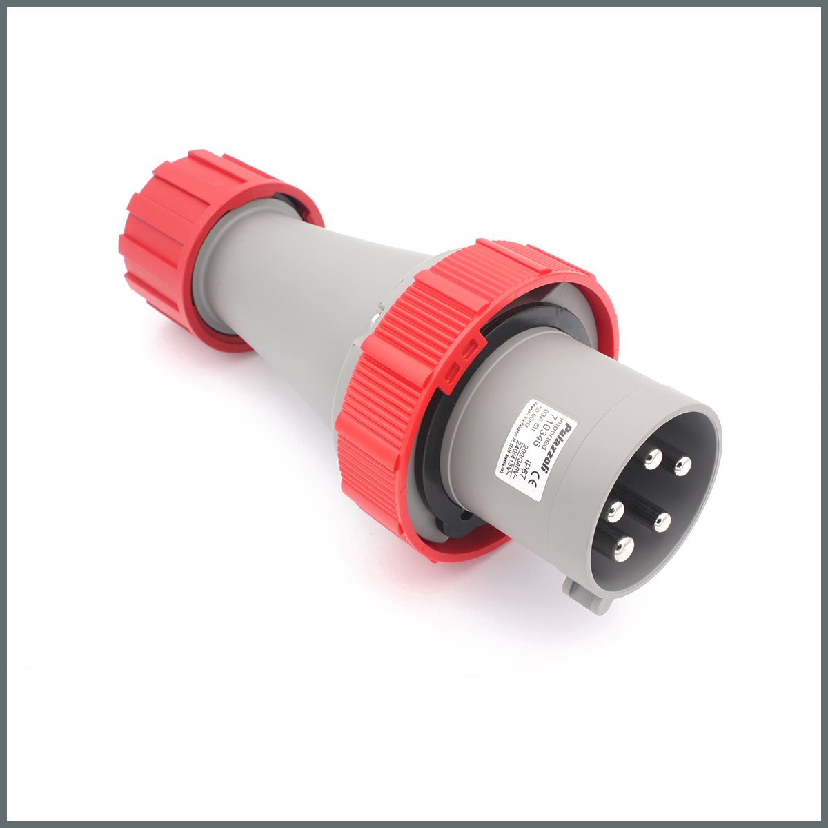 Fiş ve PrizlerPalazzoli Multimax Serisi Düz Fiş 63A (IP67) 400V 3P+N+T h:6