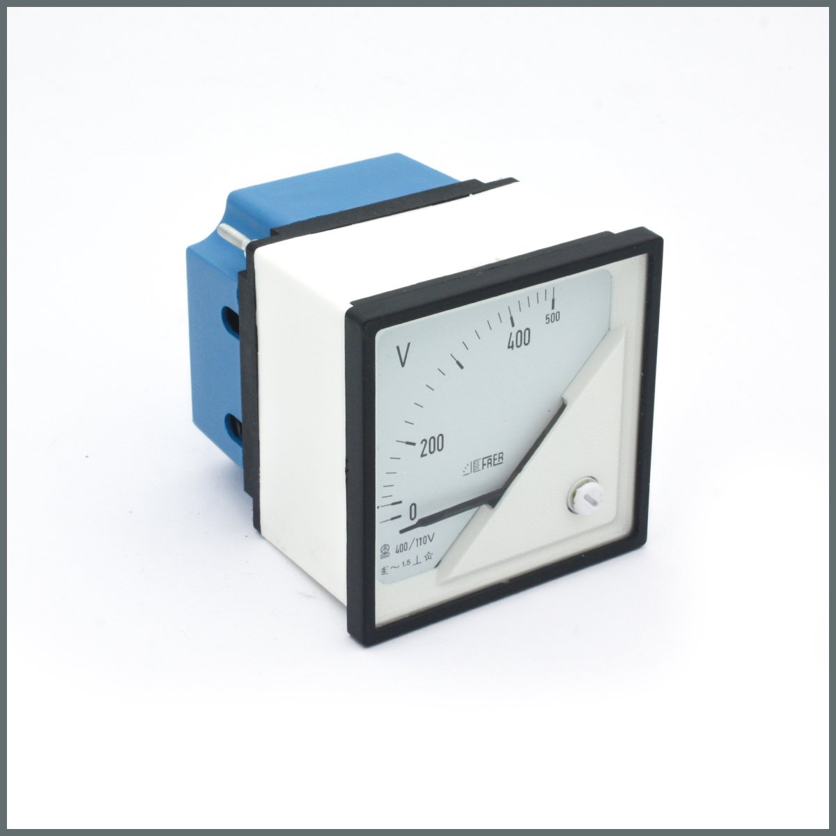 Frer AC Volt Metre 400/110V Gerilim Trafosu Girişli, Skala 0-500V 72x72mm. 90°