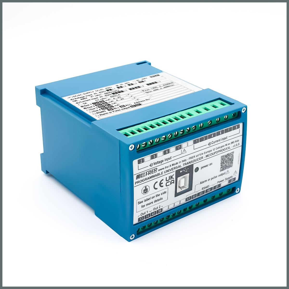 Frer Transdüser 2Çıkış Programlanabilir 20÷60Vac/dc, Cl.0.5 