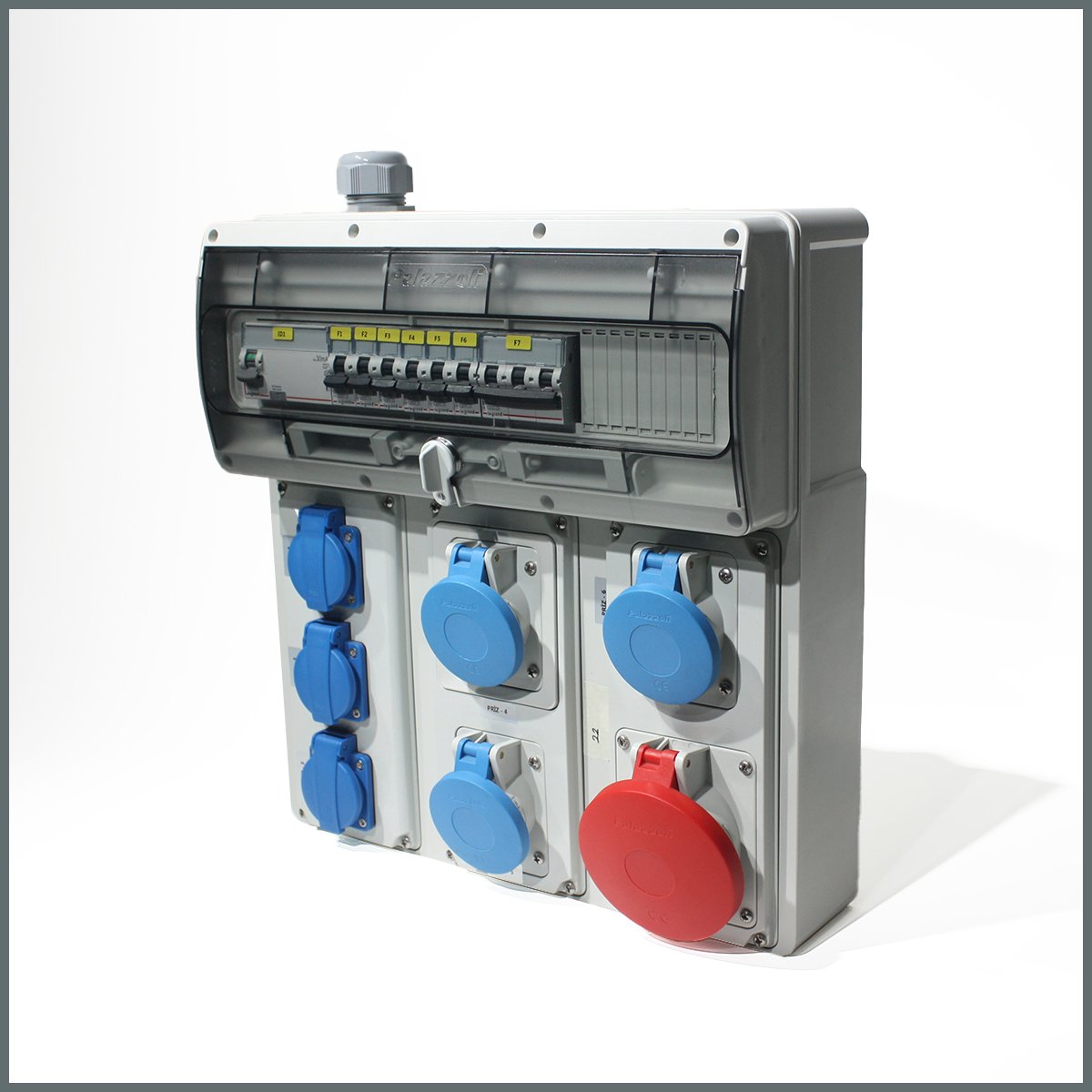 IP44 Kombinasyon Panosu 3ad. 3x16, 1ad. 5x32, 3ad. Schuko Priz