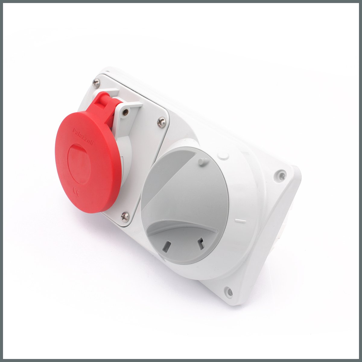 Konum GöstergeleriPalazzoli Prima Serisi Anahtarlı Priz 16A (IP44) 400V (Yatay) 3P+T h:6