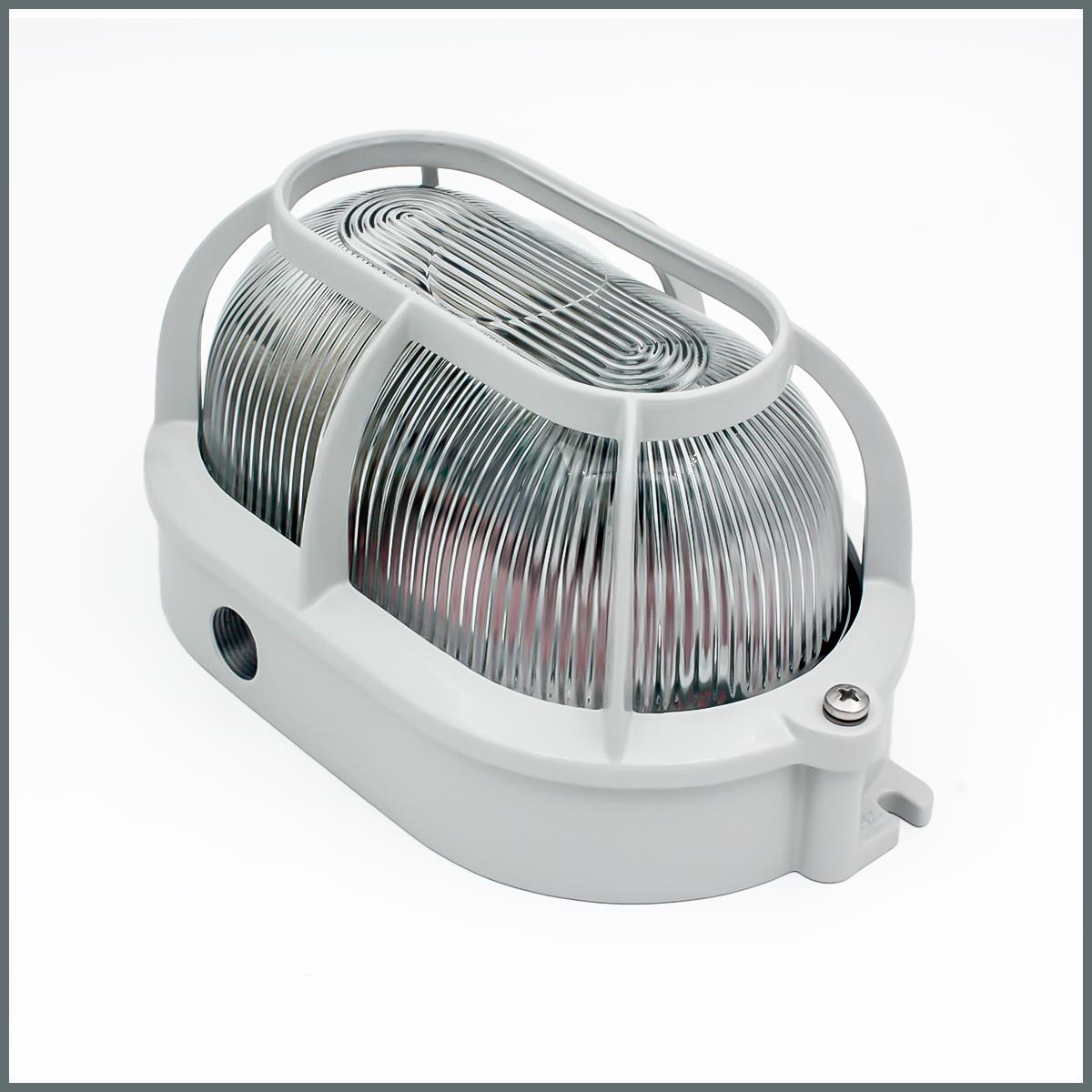 Palazzoli RINO Serisi 75W Oval Arm. IP65 Al. Kafesli Al. Gövde / Cam Dif. / 226x130mm / 2 Giriş