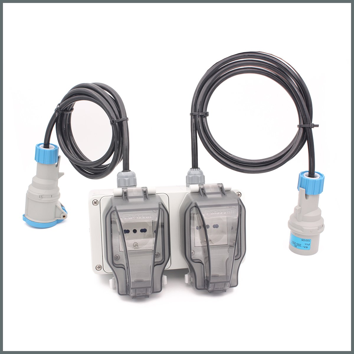 Tekne ve Karavan Besleme öncesi Ara Priz 2'li IP66 1m. PUR Kablolu