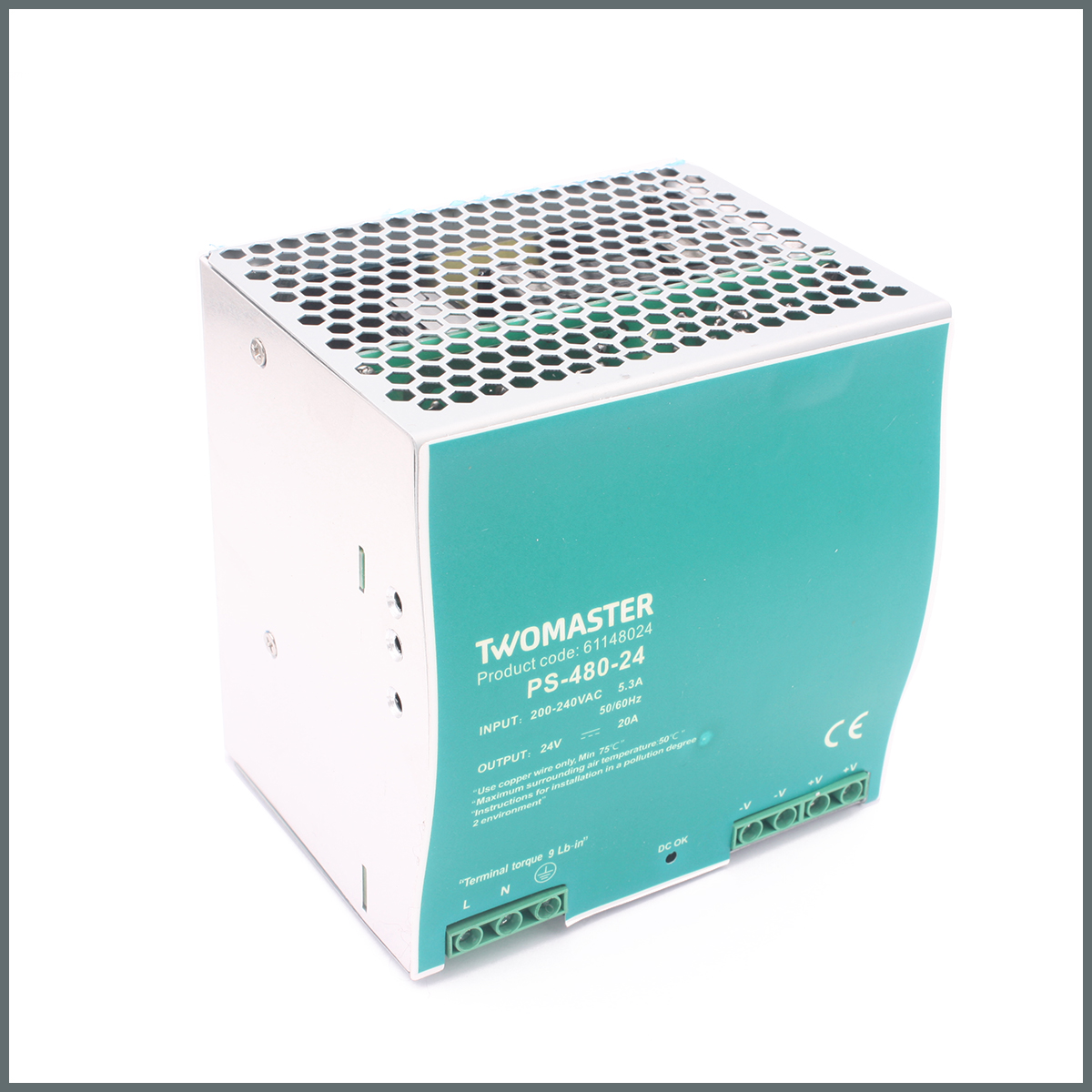 TWOMASTER-PS-480-24 Güç Kaynağı 24VDC 20A 