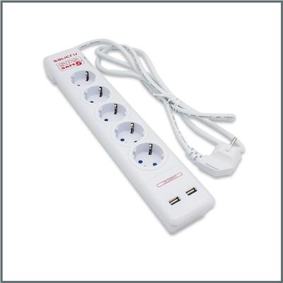 Salicru USB'li Akım Korumalı Priz 5' li