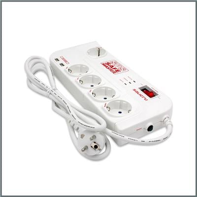 Salicru USB'li Akım Korumalı Priz 5'li EMI/RFI Filitreli