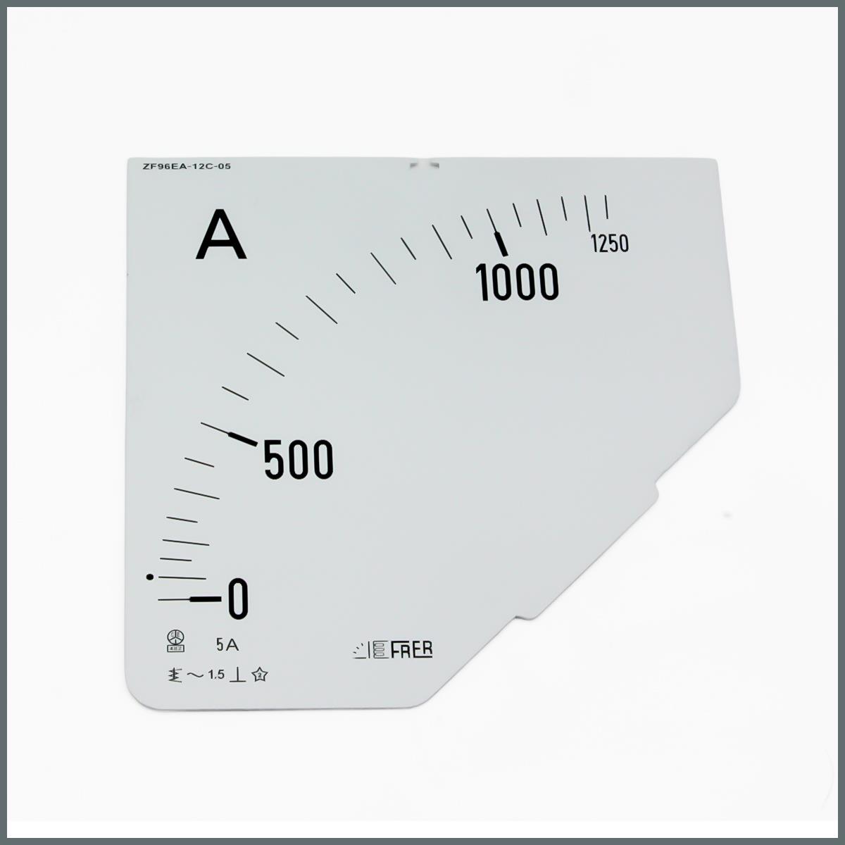  Frer Ampermetre Skalası AC 1250/5A (96x96 mm.) 90°
