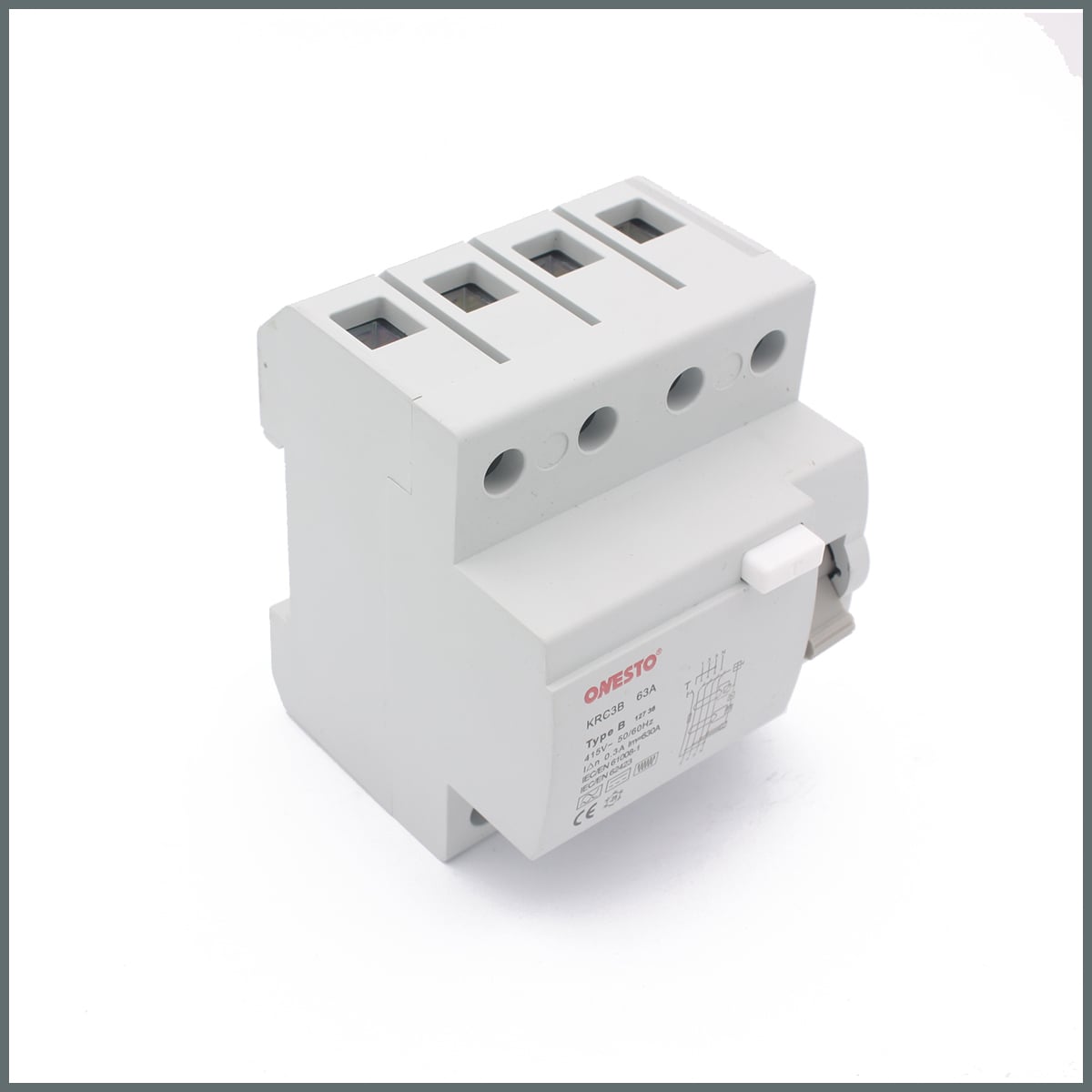 300mAOnesto 63A B Tipi RCCB (3P+N) 300mA Scc:6kA 