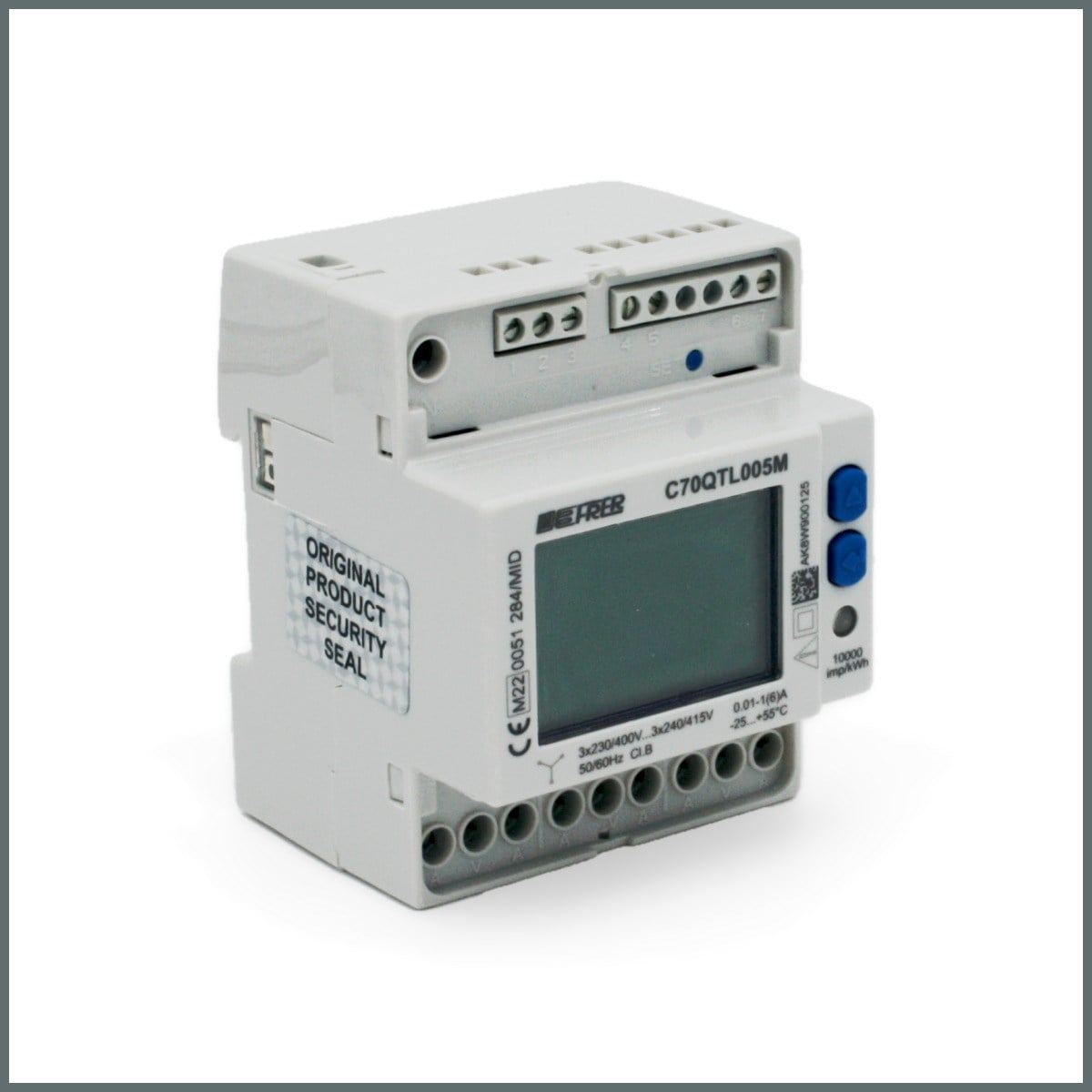 4 mod. LCD 4W 400V 5A+RS485modbus MID 
