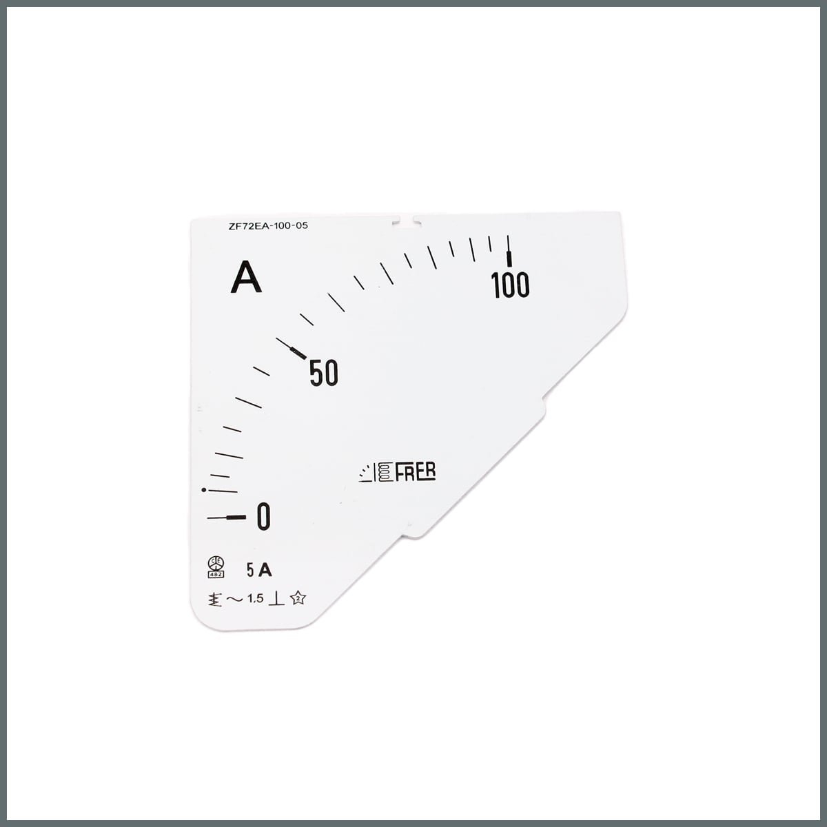 Ampermetre Ölçü Kartı (72x72 mm.) 100/5A