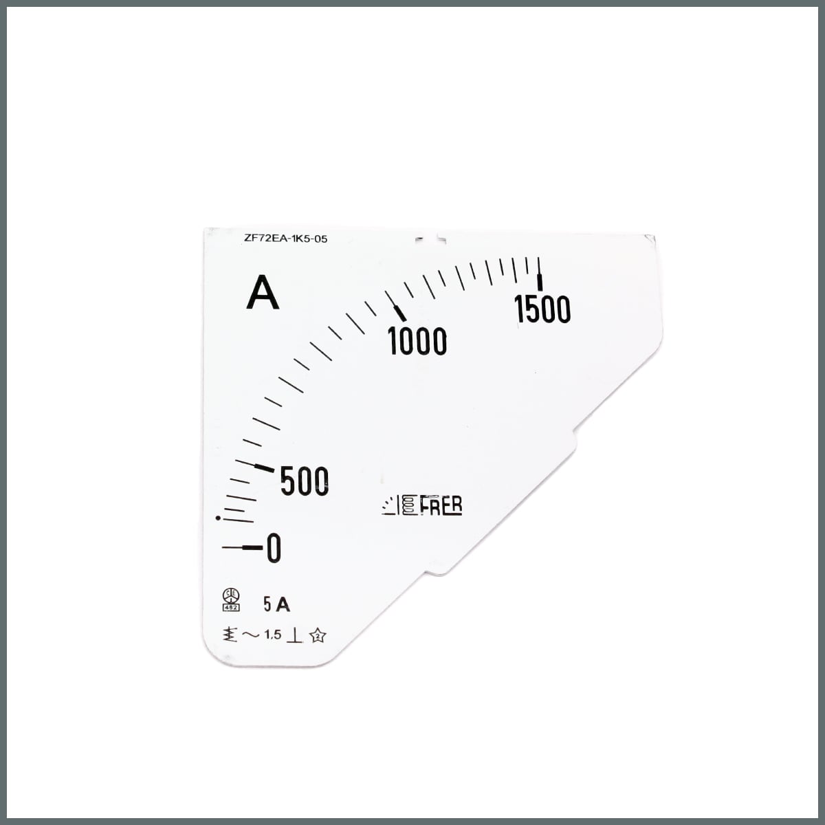 Ampermetre Ölçü Kartı (72x72 mm.) 1500/5A