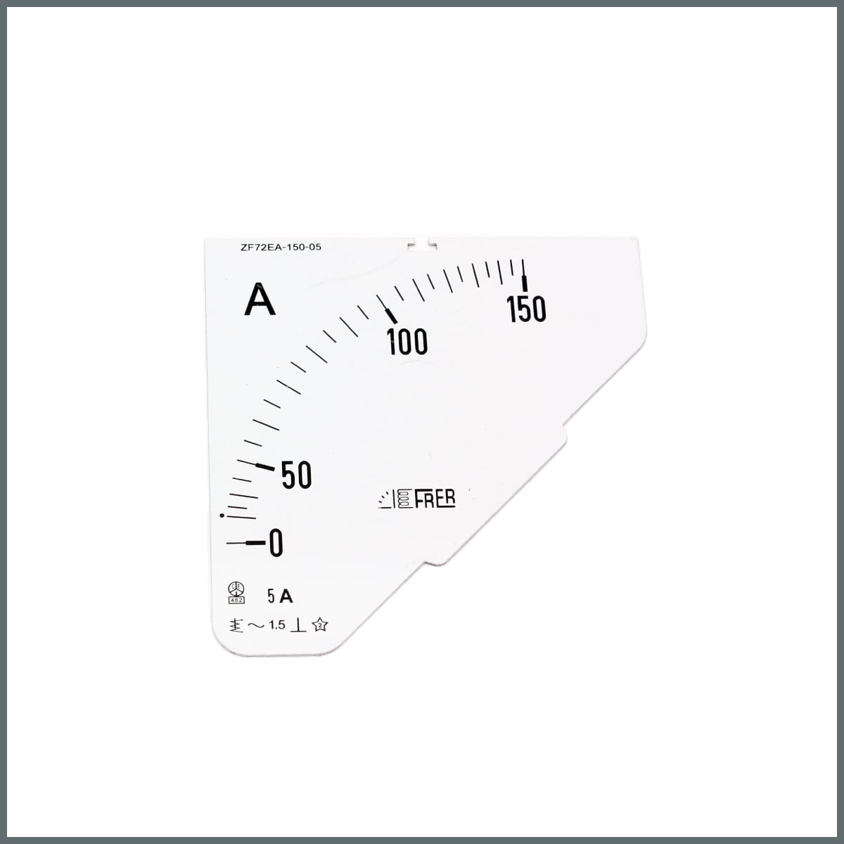 Ampermetre Ölçü Kartı (72x72 mm.) 150/5A 