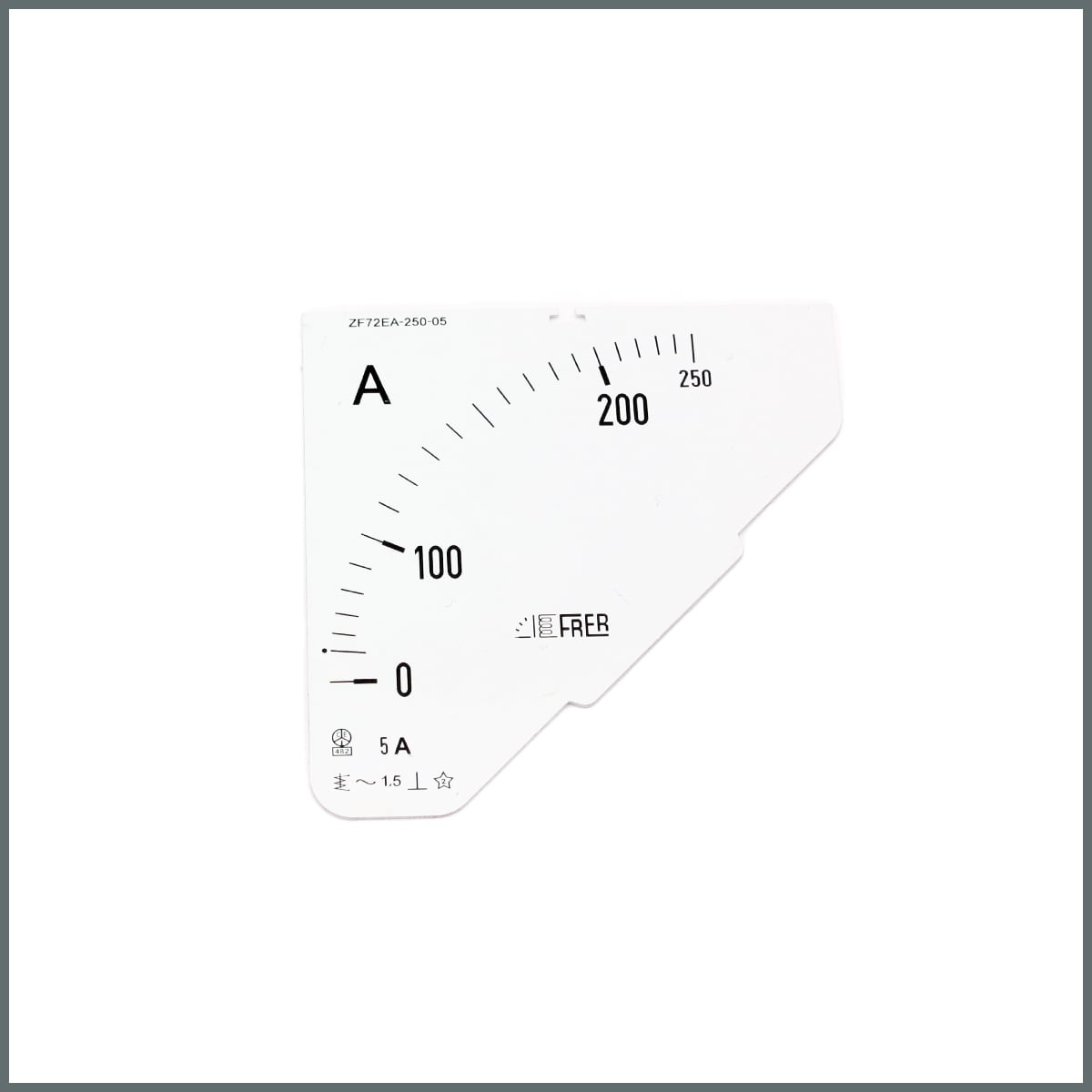 Ampermetre Ölçü Kartı (72x72 mm.) 250/5A 