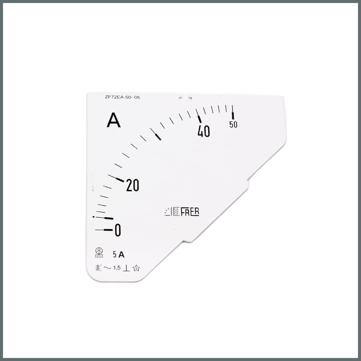 Ampermetre Ölçü Kartı (72x72 mm.) 50/5A