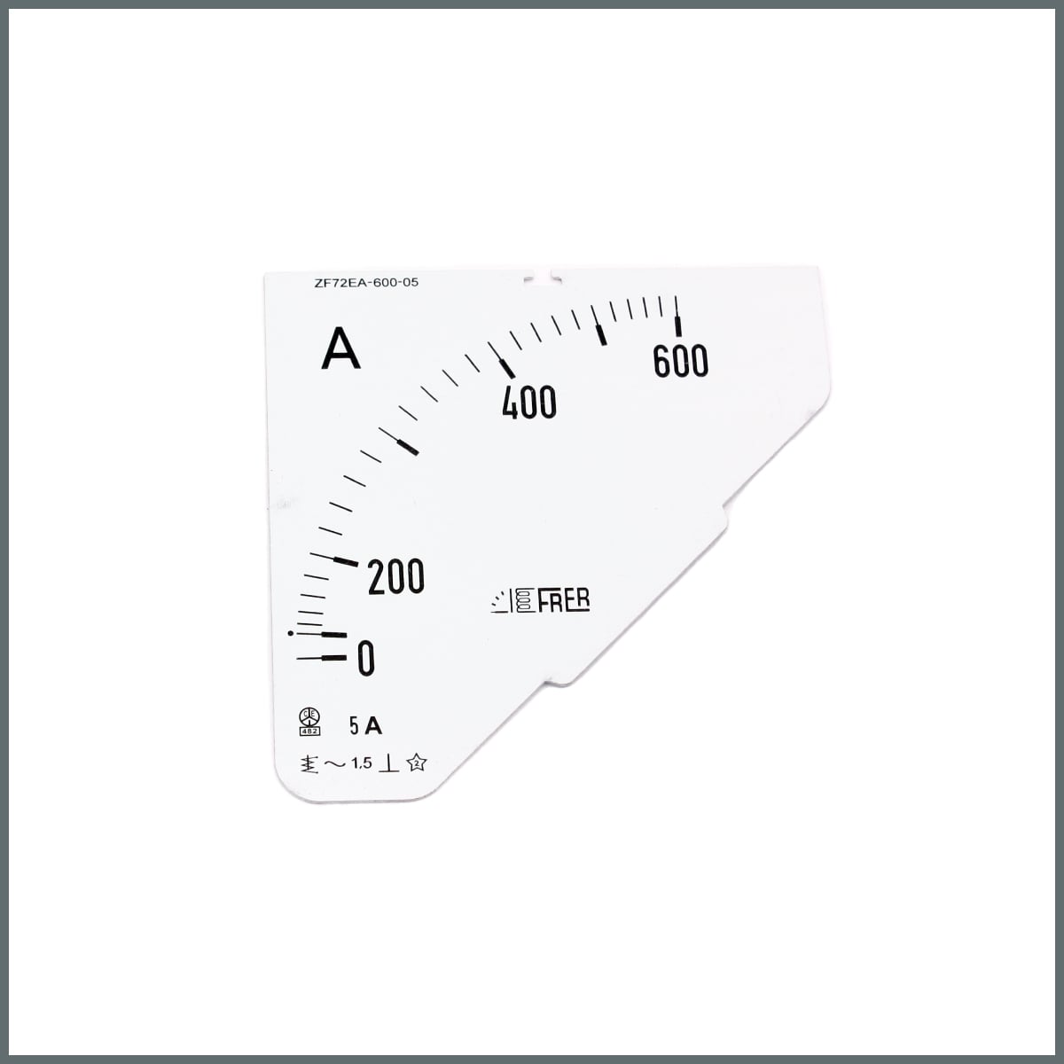 Ampermetre Ölçü Kartı (72x72 mm.) 600/5A 