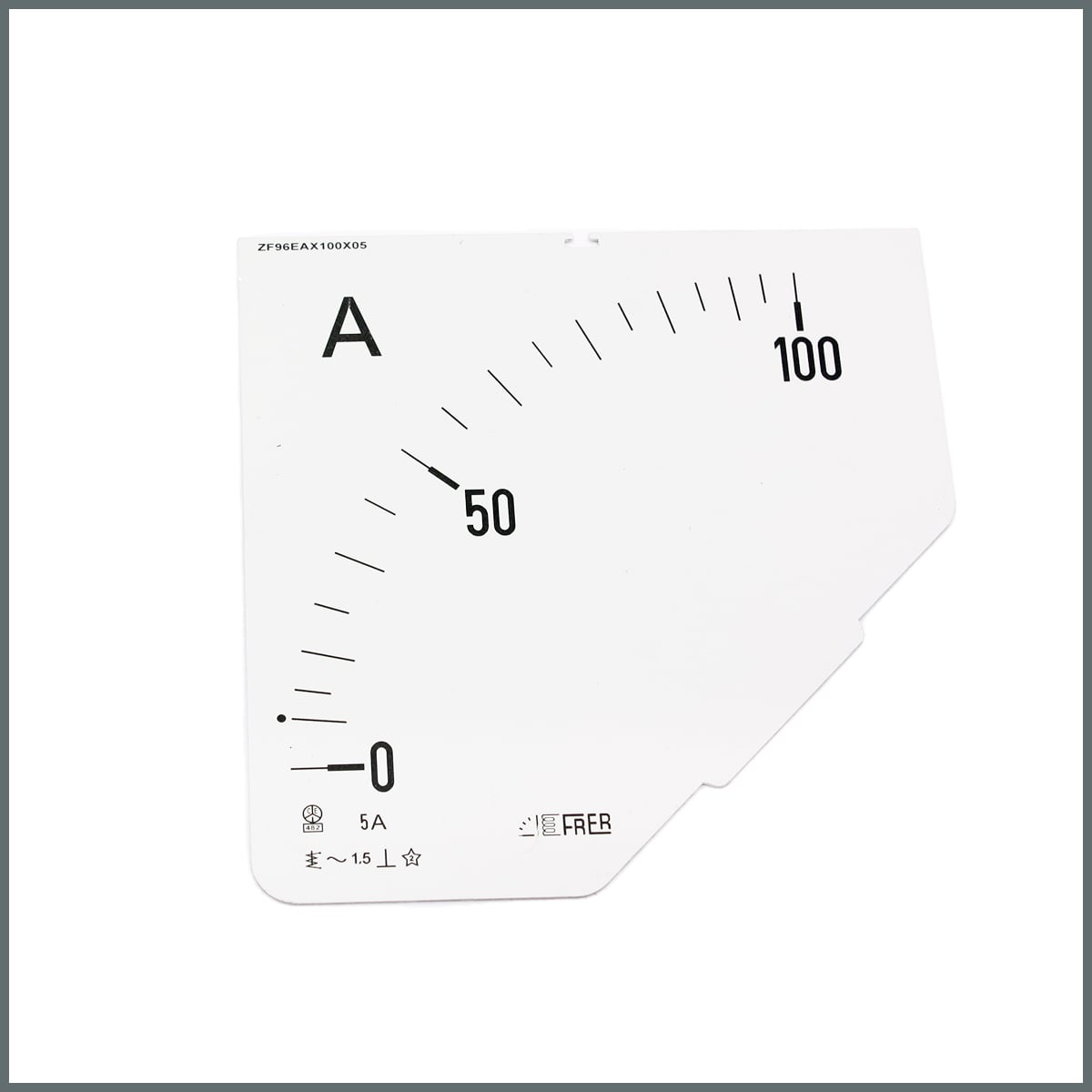 Ampermetre Ölçü Kartı (96x96 mm.) 100/5A